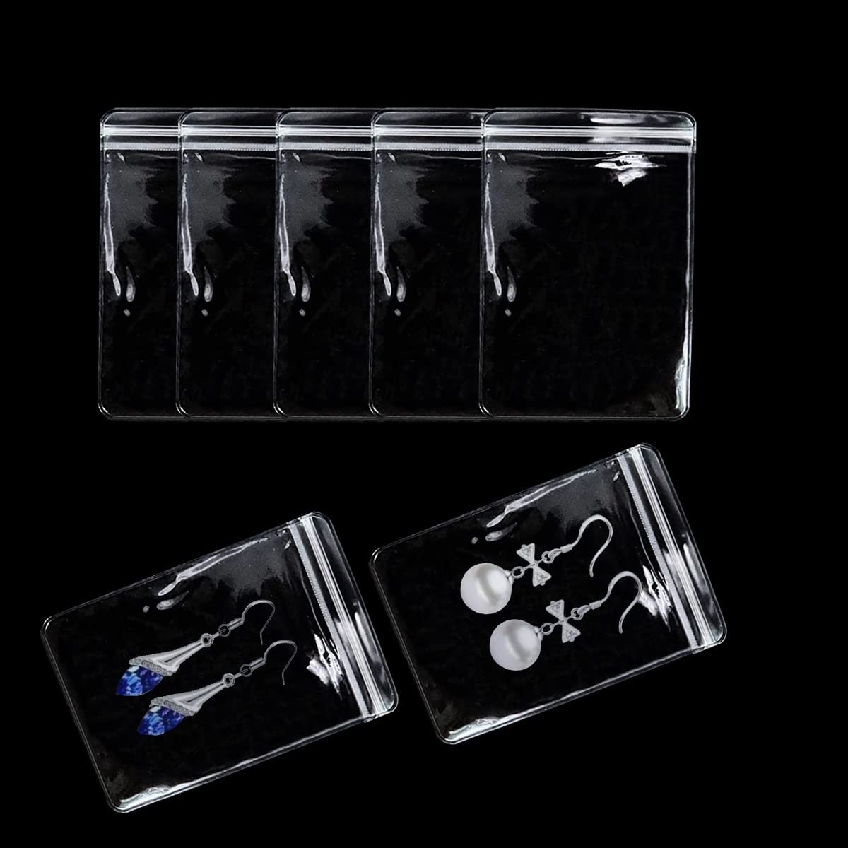 100Pcs Clear PVC Jewelry Storage Bags - 3.14x4.72 Inch Anti-Tarnish Ziplock Bags for Necklaces, Rings & Earrings - Transparent Jewelry Organizer for Travel, Home & Retail Display