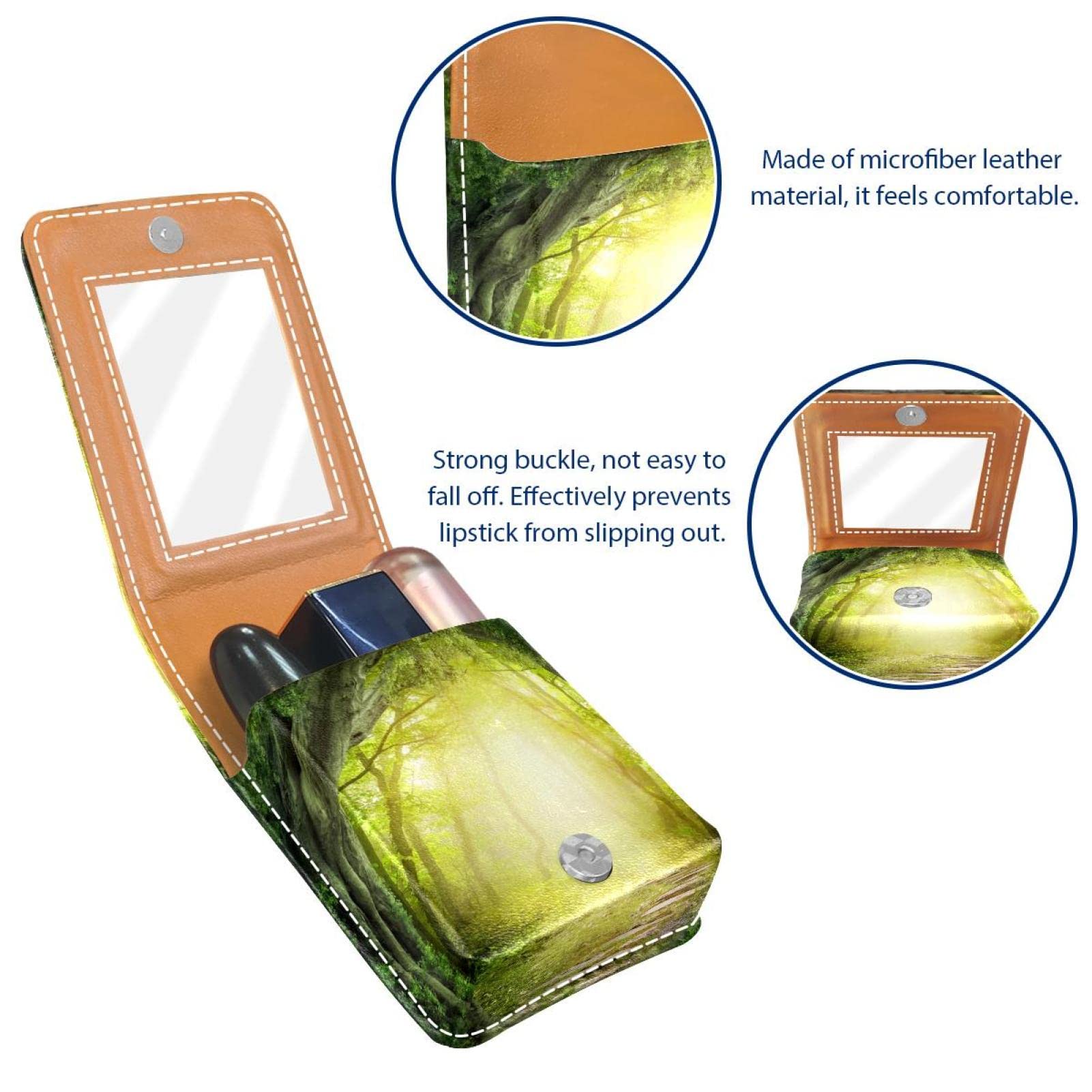 Personalized Lipstick Case - Portable Makeup Bag & Cosmetic Pouch Organizer with Dreamy Fairytale Forest Design - Perfect for Travel, Daily Use & Gift Giving