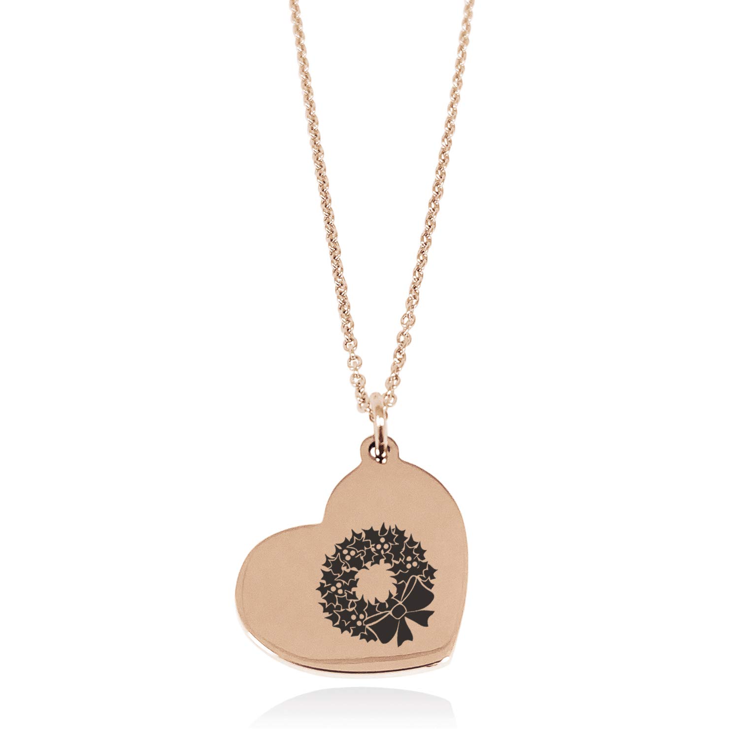 Stainless Steel Christmas Necklace with Heart Charm for Holiday Gifting