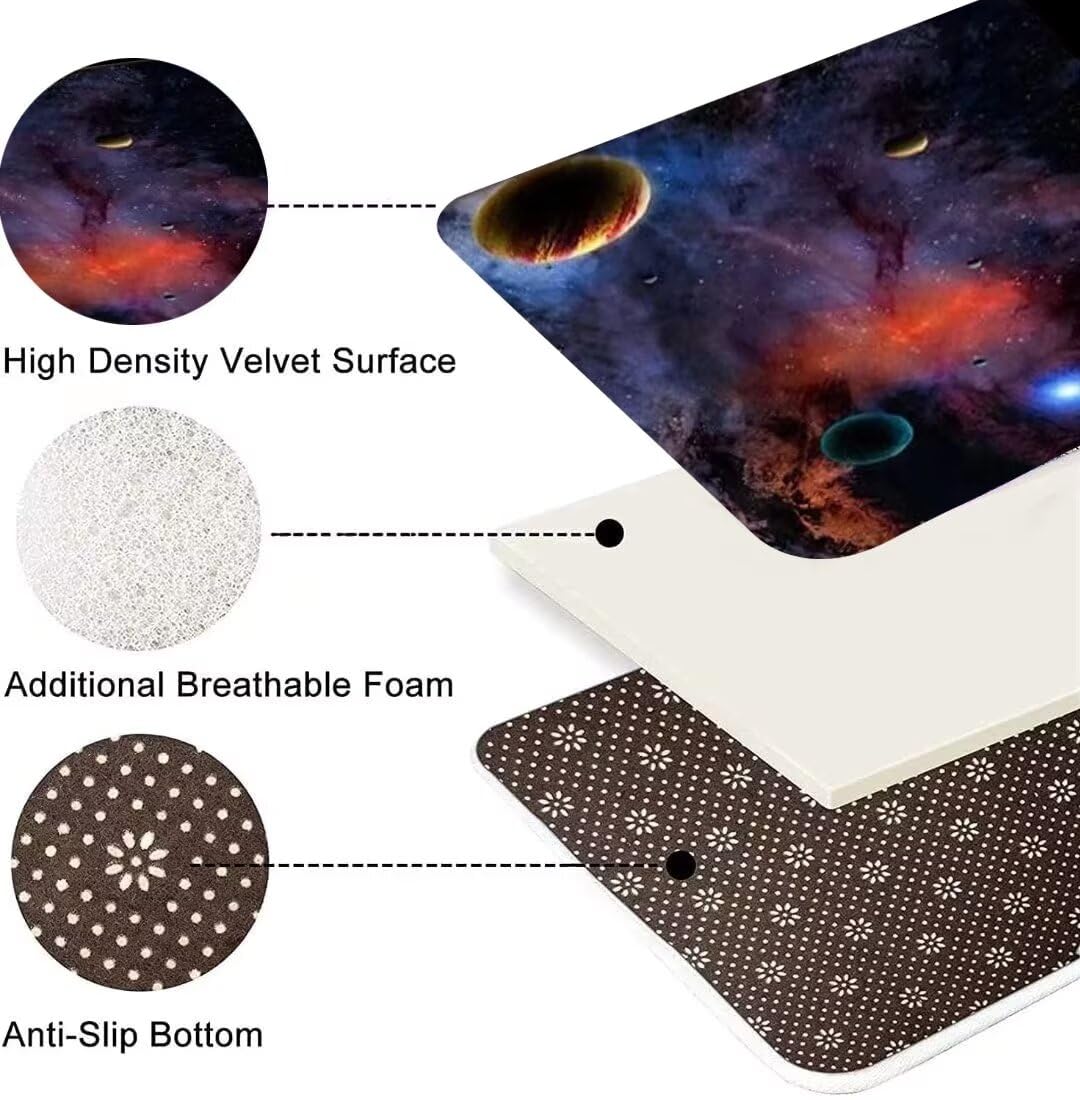 Large Universe Planets Area Rug - 6'×9' Galaxy Starry Sky Throw Rug for Kids Bedroom, Playroom & Living Room | Washable Floor Mat for Boys Room Decor | Space Themed Carpet for Nursery, Dorm & Game Room