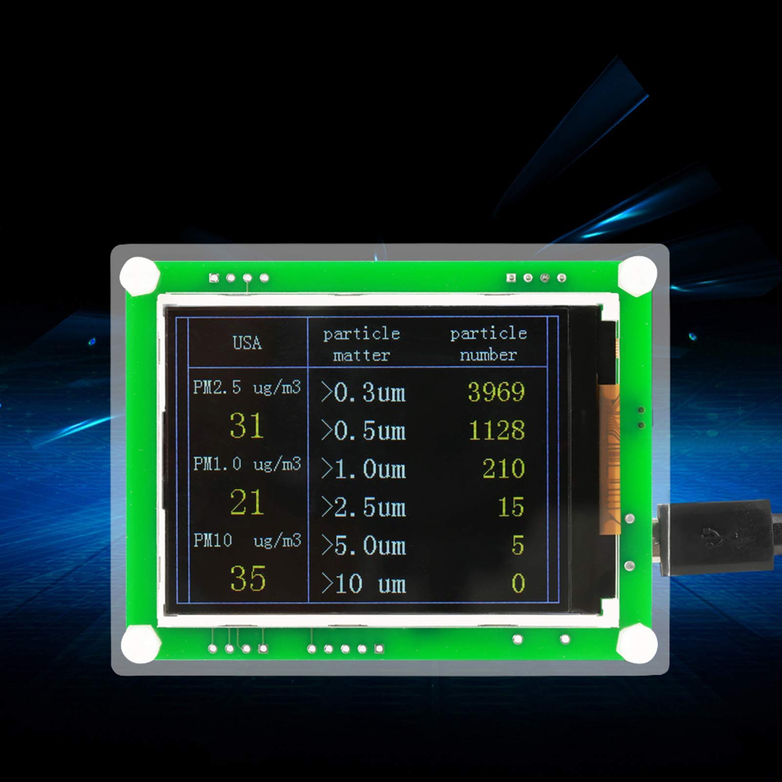 5V Air Quality Monitor - PM2.5, Temperature & Humidity Detector with 2.8