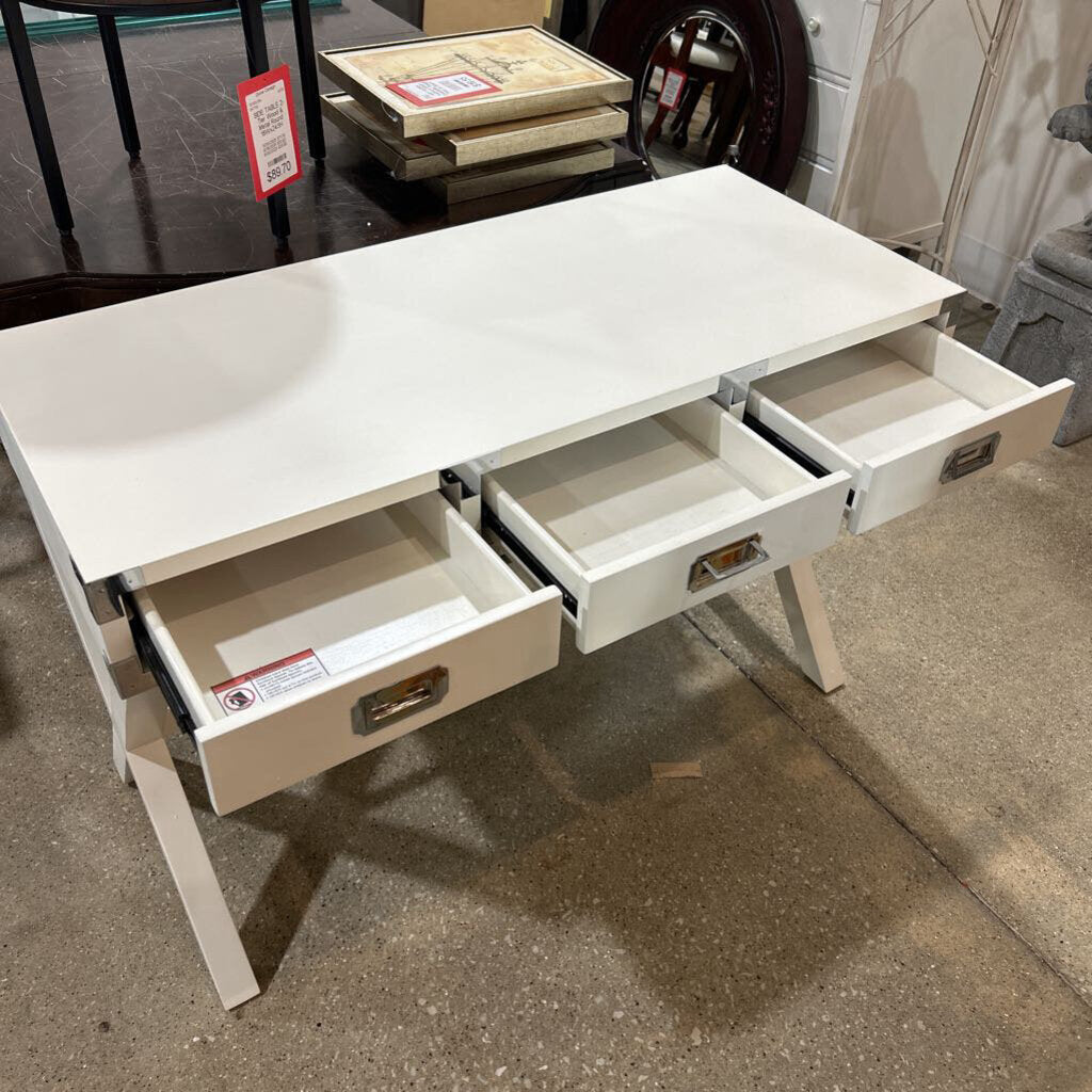Anew Campaign Desk - White Modern Writing Desk 46