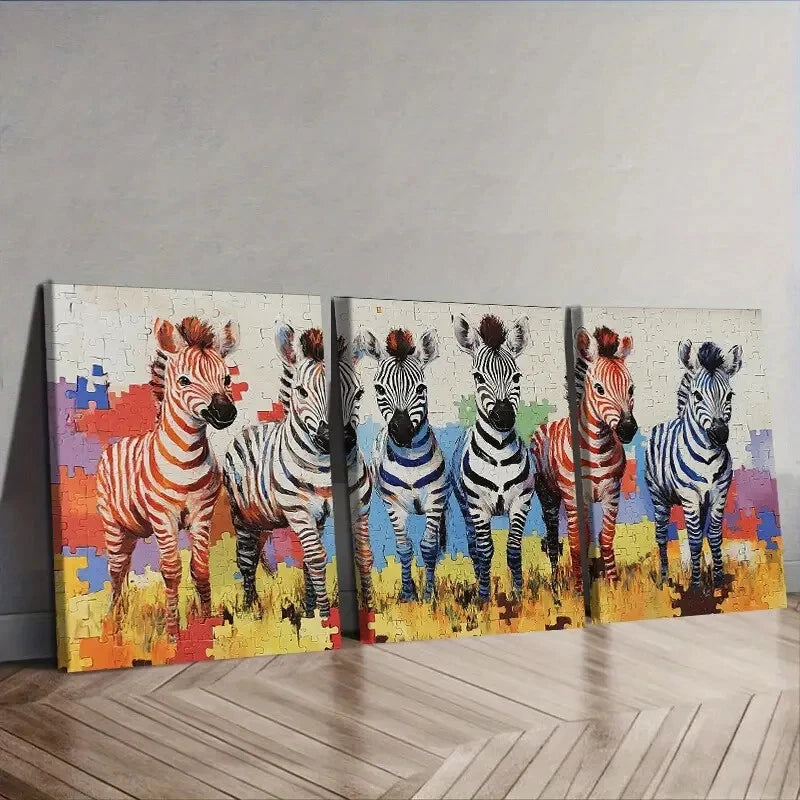 3-Piece Baby Zebra Wall Art Set - Framed Canvas Prints 40x60cm - High Quality Australian Made - Perfect for Nursery, Kids Room & Home Decor - Ready to Hang