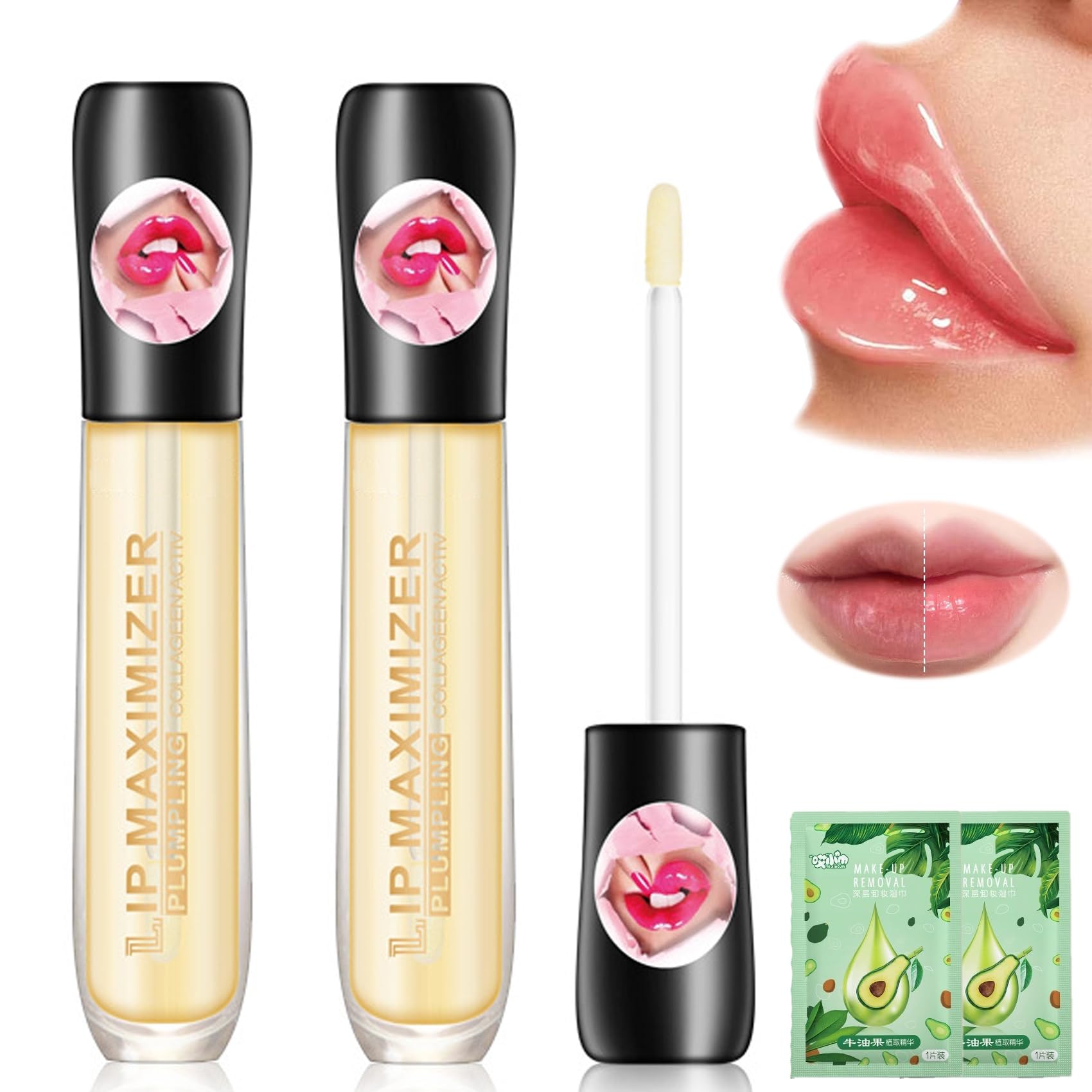 **Instrumentan Vitamin E Lip Serum - Instant Lip Filler & Plumping Gloss for Fuller, Hydrated Lips (2PCS) – Perfect for Daily Moisture & Nighttime Lip Care**