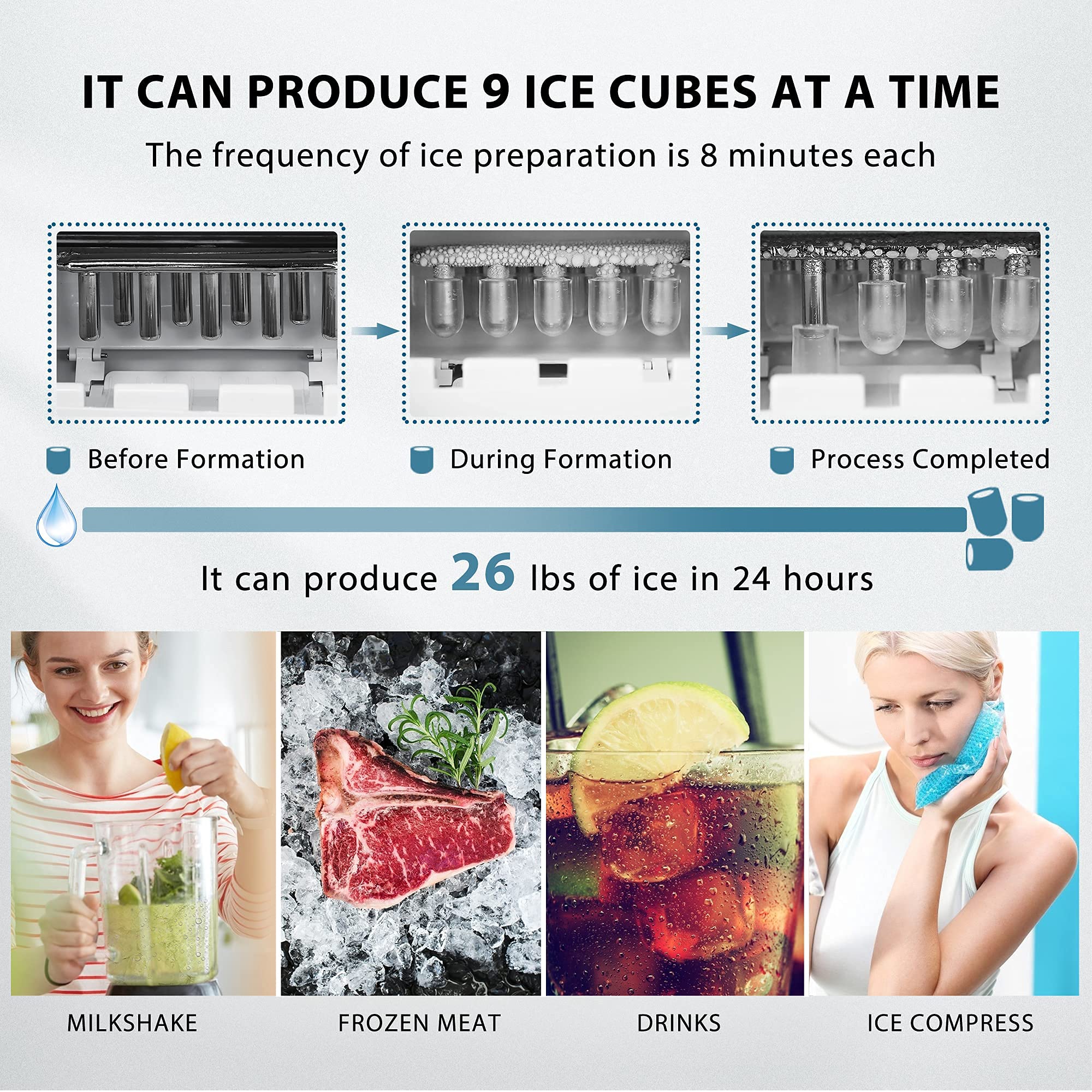 VIVOHOME 11 Inch Electric Dual Blade Ice Crusher Shaver - Snow Cone Maker Machine & Automatic Ice Shaver for Home, Parties, and Commercial Use - Perfect for Cocktails, Smoothies, and Frozen Treats