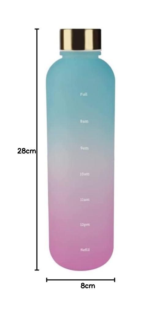 32oz Motivational Water Bottle with Time Markings - Multi Color - Perfect for Gym, Office, and Outdoor Hydration