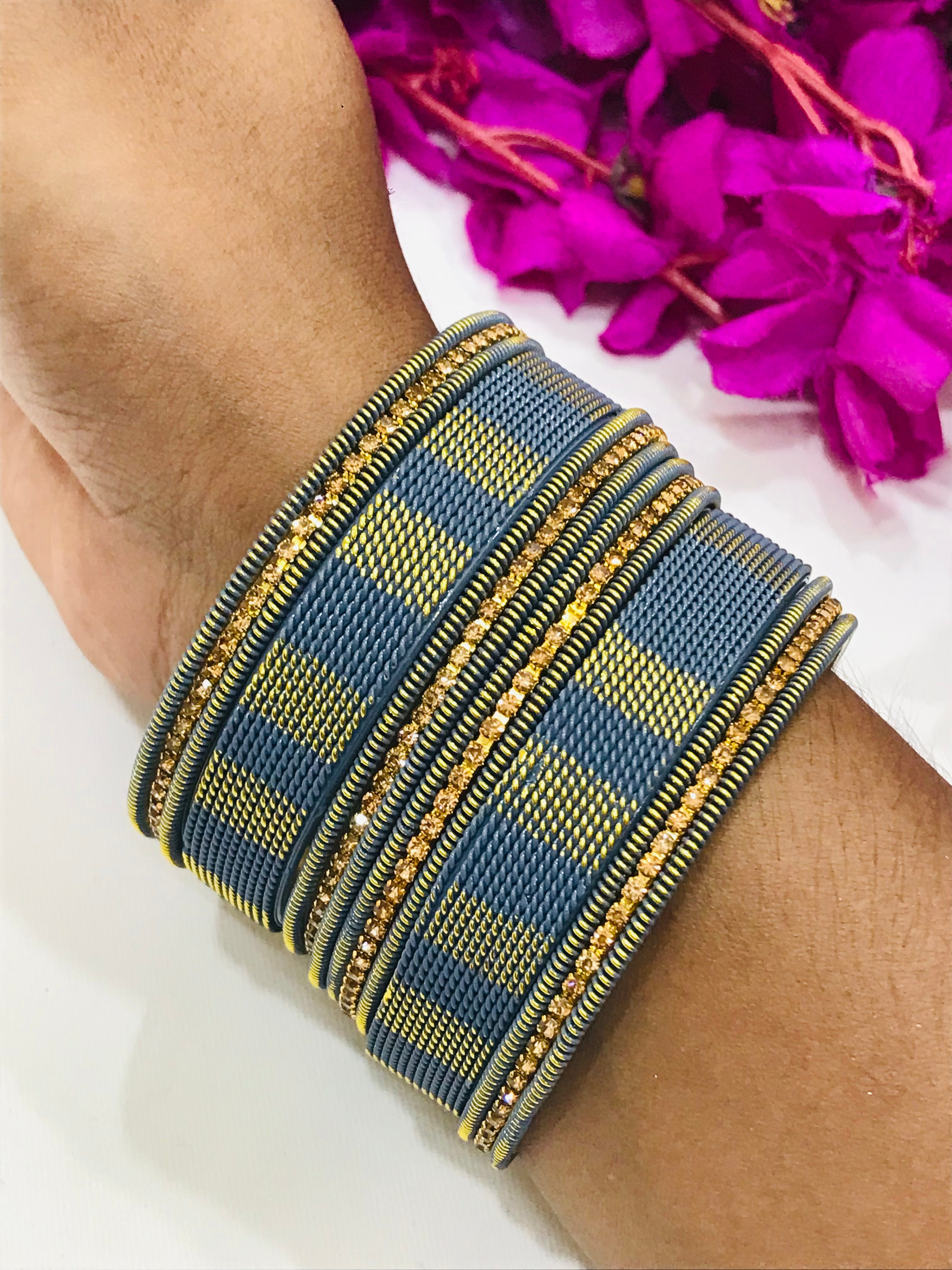 Stylish Gray Spiral Metal Bangles for Women - Trendy Twisted Designer Bracelets - Perfect for Casual Wear, Office Accessories & Gift Giving