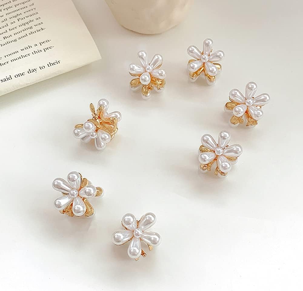 Korean Style White Pearl Metal Hair Clips - Elegant Barrettes Hair Pins for Women & Girls - Fashion Hair Accessories (6-Piece Set) - Perfect for Weddings, Parties & Daily Styling
