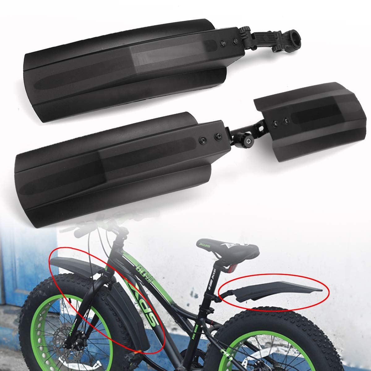 26 Inch Fat Tire Mountain Bike Fenders - Front & Rear Mudguard for Snow & All-Terrain Cycling - Waterproof Durable Bike Accessories for Winter & Off-Road Adventures