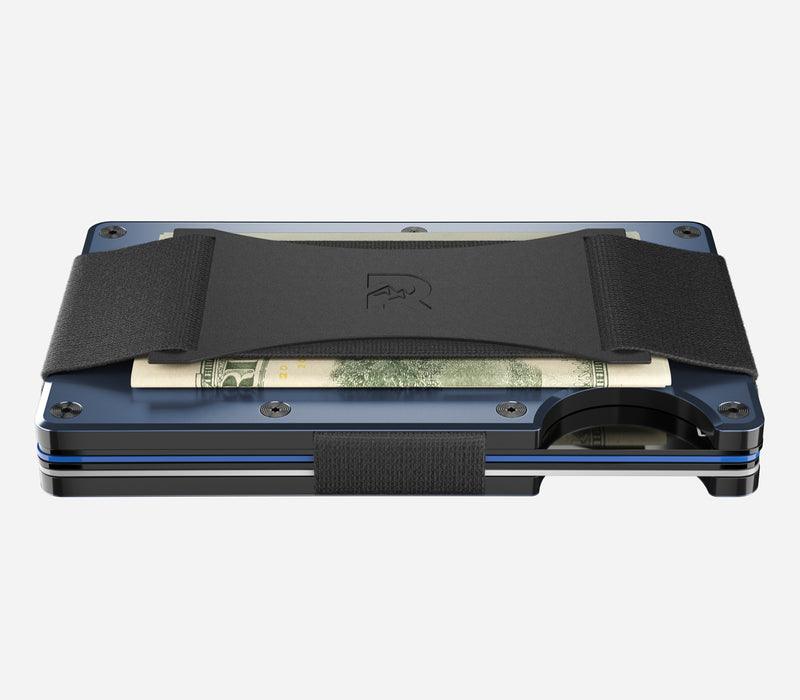 Slim Aluminum Minimalist Wallet for Men - Alpine Navy with Cash Strap | RFID Blocking | Lightweight & Durable | Perfect for Travel, Everyday Carry & Minimalist Lifestyle