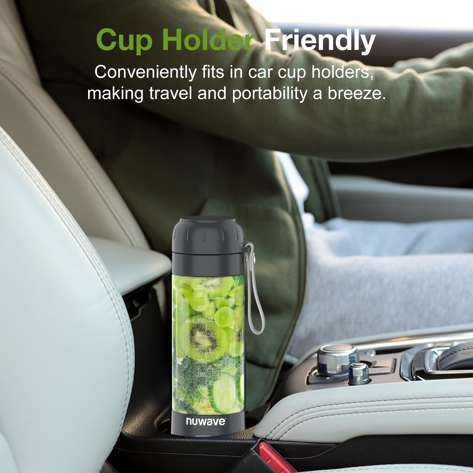 Nuwave 16OZ Portable Blender - 2025 Upgraded Rechargeable Mini Blender with 6 Blades for Smoothies, Shakes & Juices | BPA-Free, Leak-Proof Lid | Perfect for Gym, Travel, Office & Kitchen Use | Compact Personal Blender for Healthy Drinks On-The-Go