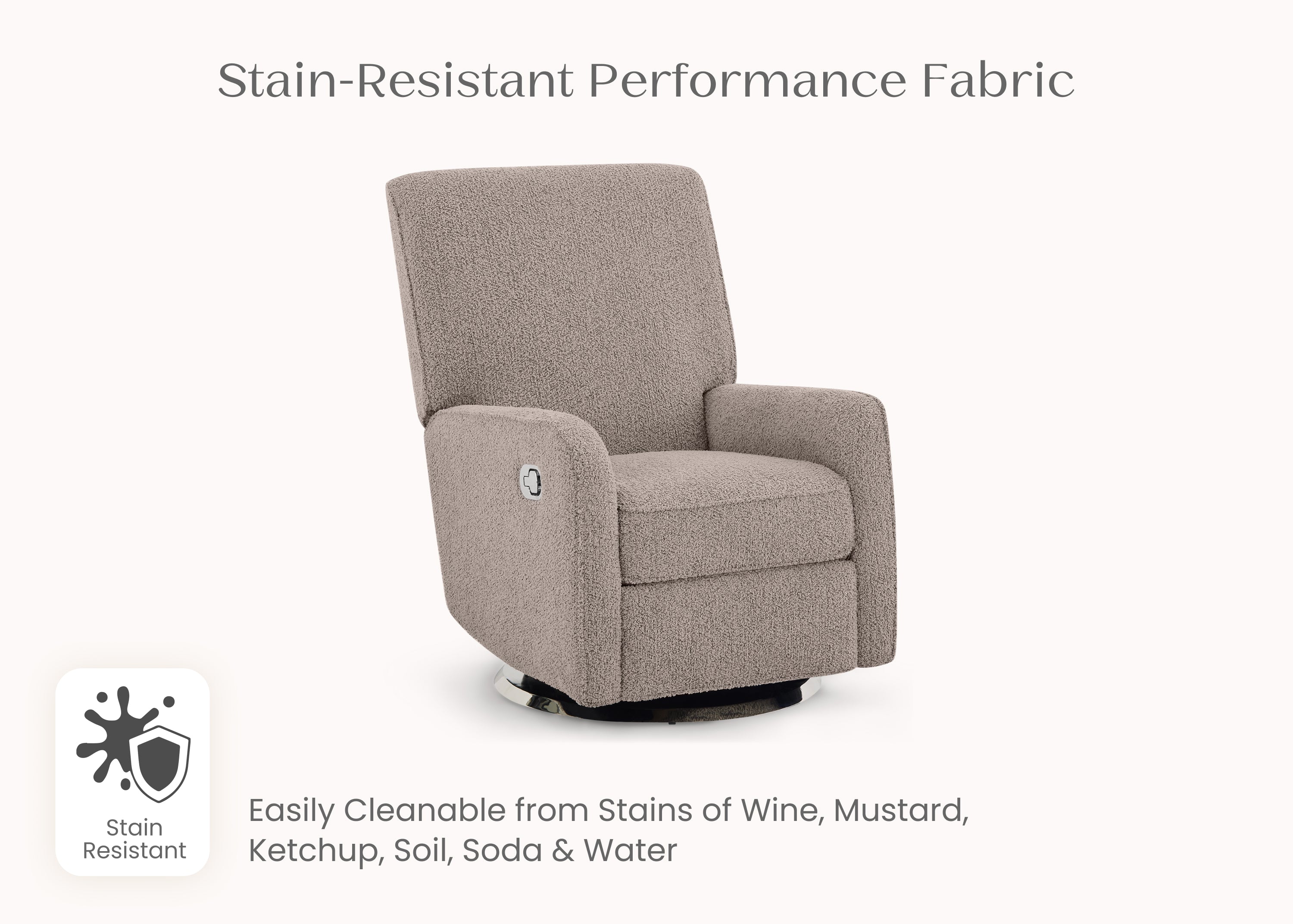 Nest Nursery Swivel Recliner Chair - 360 Degree Rotating Glider Rocker with Lumbar Support - Perfect for Nursing, Feeding & Comfort in Baby Nursery or Living Room