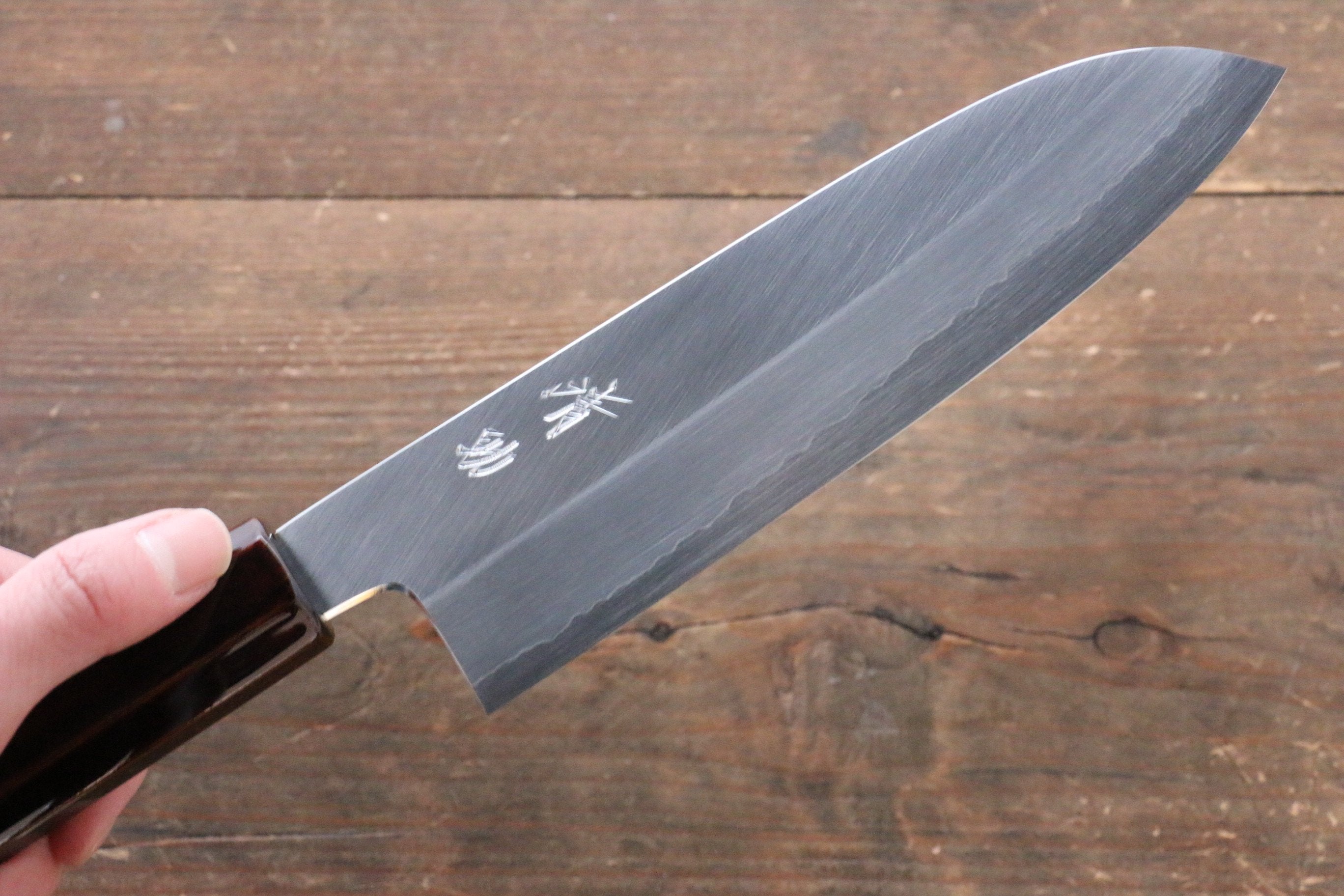Premium Seisuke Silver Steel No.3 Santoku Knife 165mm - Japanese Chef Knife with Lacquered Wood Handle - Perfect for Slicing, Dicing & Chopping Vegetables, Meat & Fish