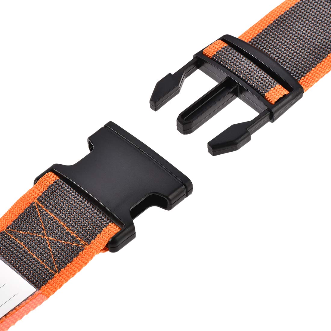 Adjustable Luggage Strap with Buckle Label - 2x78 Inch (2Mx5cm) PP Travel Suitcase Belt - Orange & Gray - Secure Packing Accessory for Airplane, Train & Cruise Travel