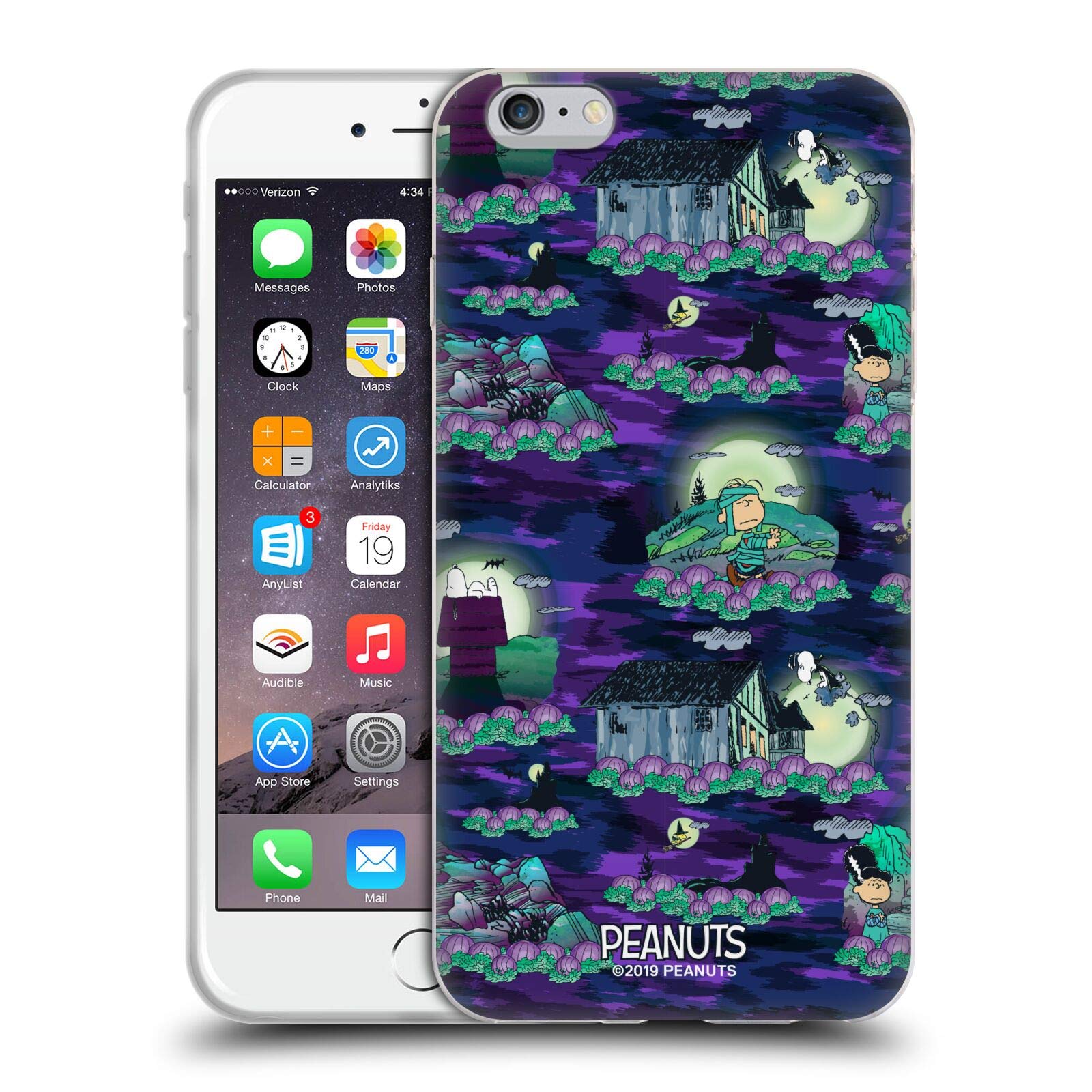 Officially Licensed Peanuts Snoopy Halloween Soft Gel Phone Case for Apple iPhone 6 Plus/6s Plus - Cute Cartoon Character Protective Cover for Everyday Use & Holiday Gift