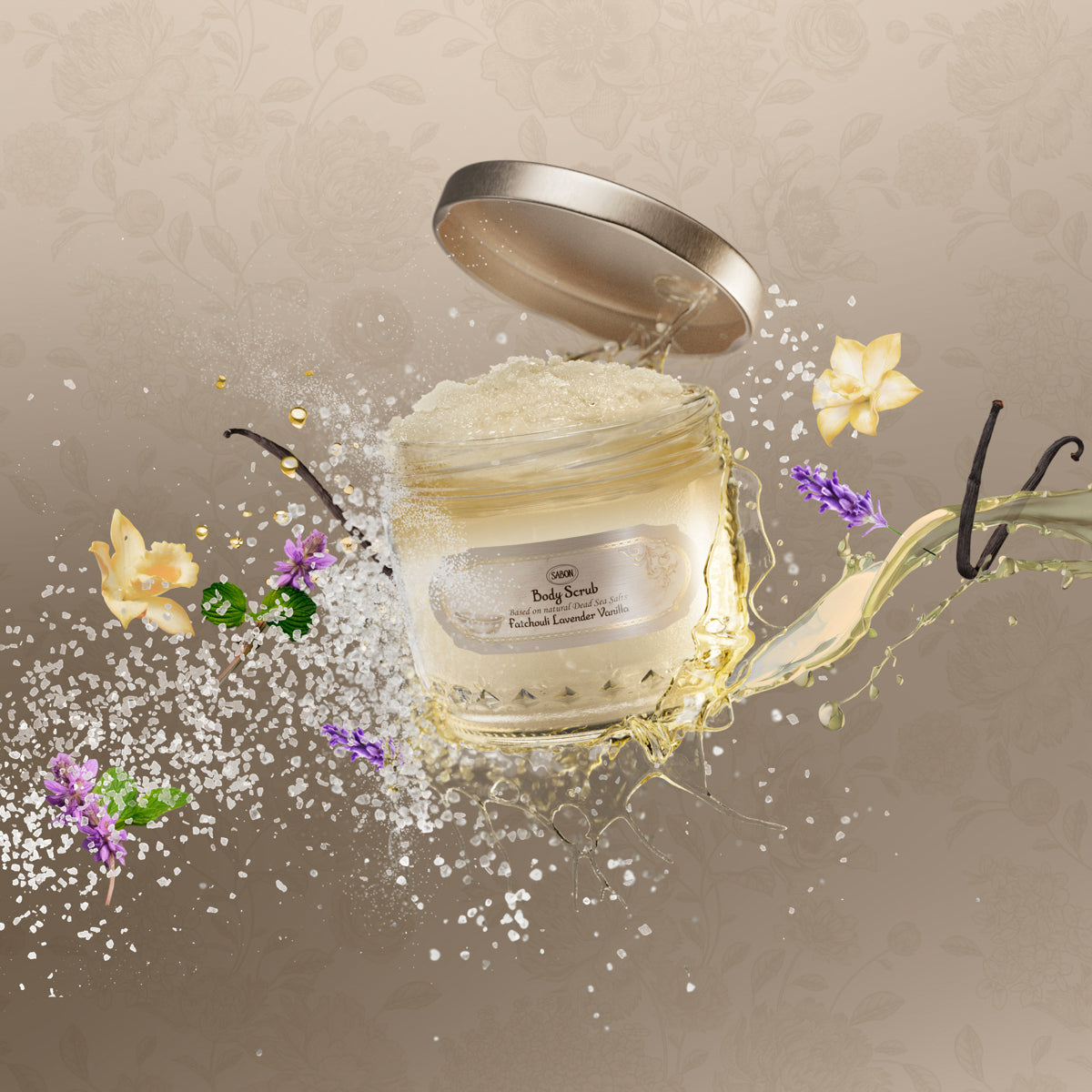 Premium Body Scrub with Patchouli, Lavender & Vanilla - 600g Exfoliating Scrub for Smooth Skin - Perfect for Spa Day & Self Care Routine