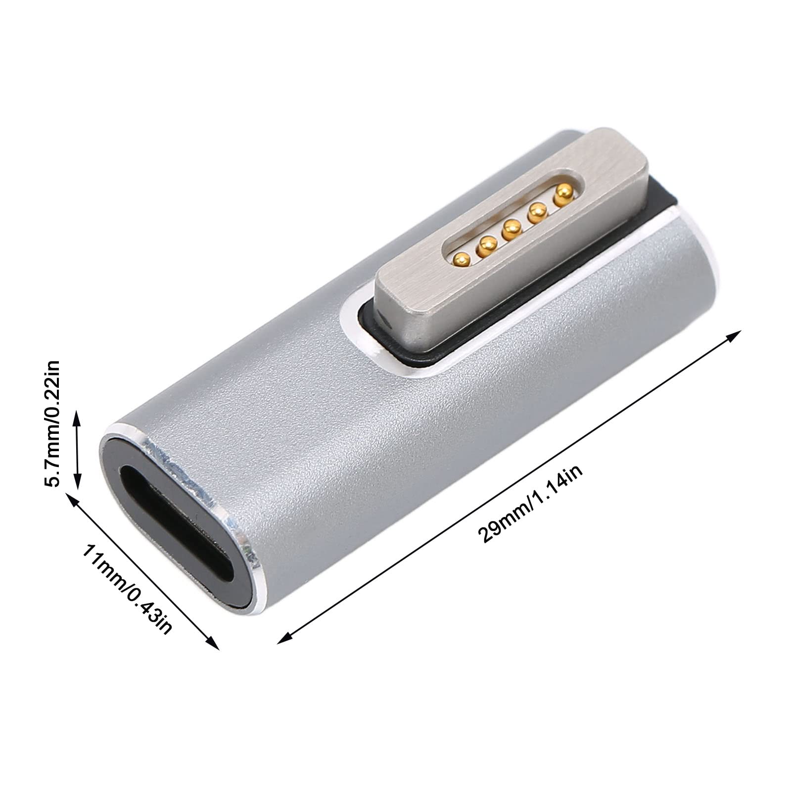Fydun USB C to Magnetic Adapter - 5A PD Fast Charging T-Tip Connector for MacBook Pro/Air, iPhone 15, iPad Pro | Magnetic USB-C Charger Cable Replacement | Perfect for Travel, Office & Home Charging