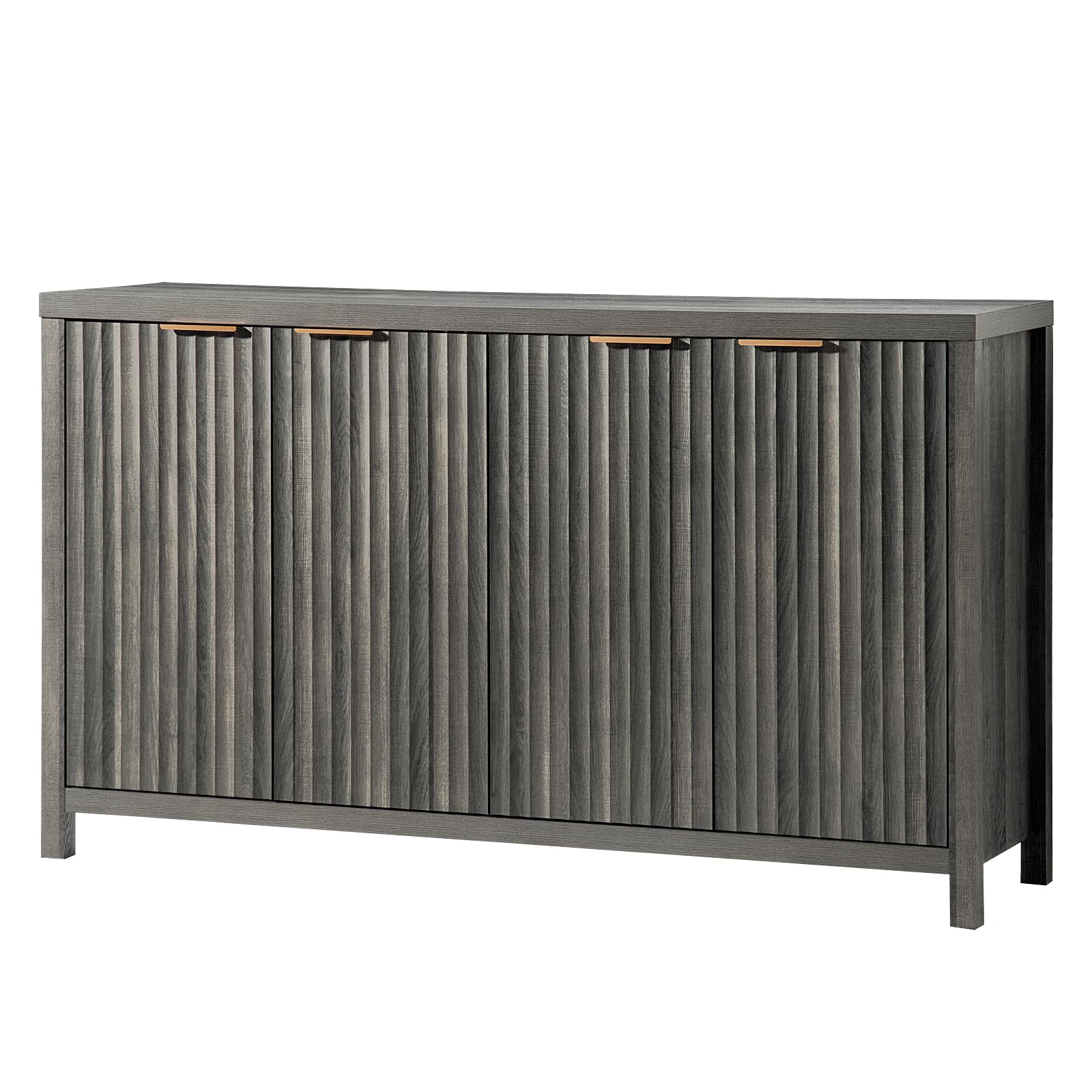 Oxford Fluted Storage Cabinet - Large Buffet Sideboard with Adjustable Shelves, Multifunctional Accent Console for Living Room, Dining Room & Entryway Storage Solution