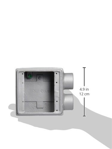 FSS2100 CAST DEV Box 2 Gang 1 Inch HUB - Electrical Junction Box for Home & Commercial Wiring, DIY Projects, and Cable Management