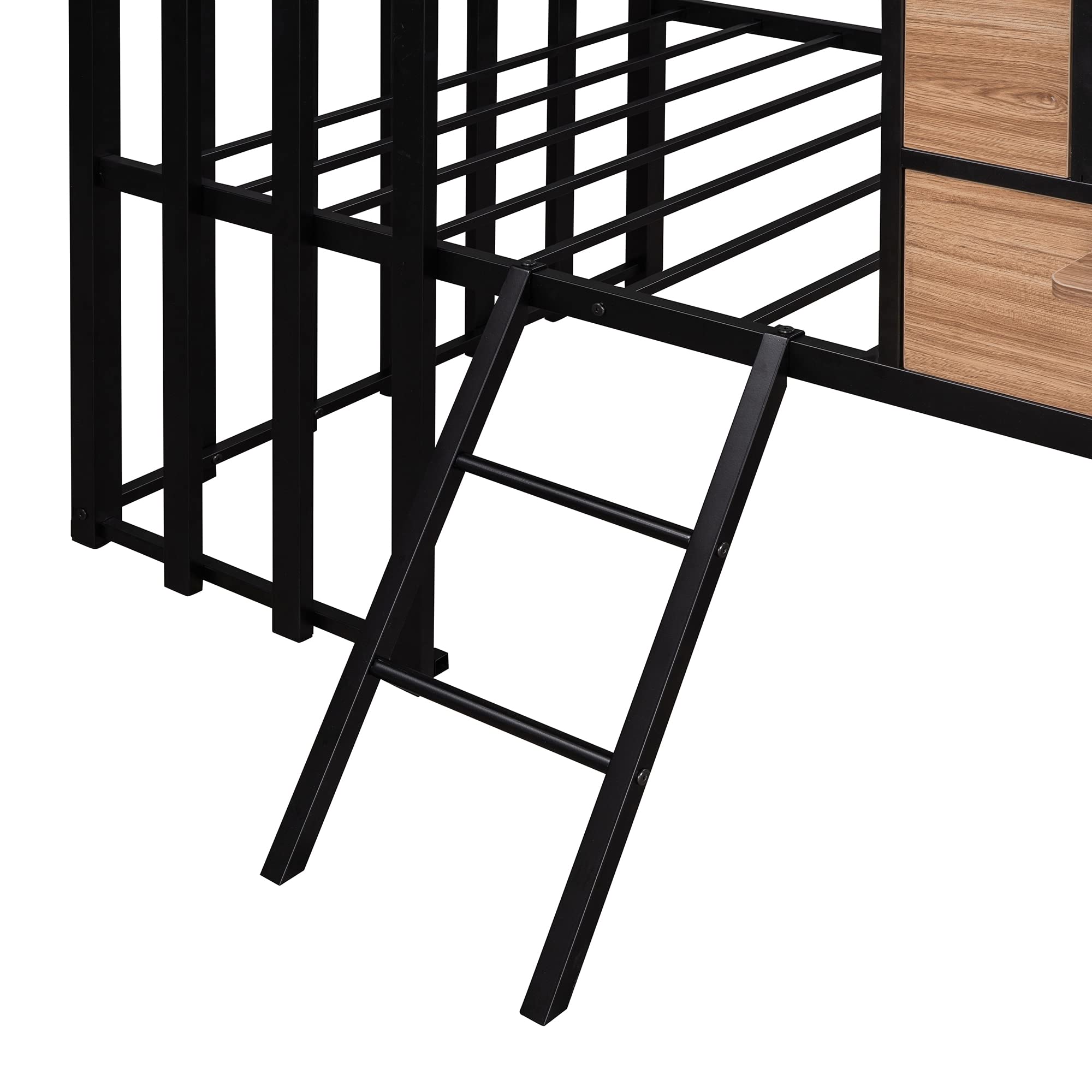Twin Size Metal Loft Tent Bed Frame with Roof, Window & Guardrail - Kids Playhouse Bed with Ladder & Safety Fence - Nursery Furniture for Boys & Girls - Perfect for Bedrooms, Playrooms & Indoor Adventures (Black)