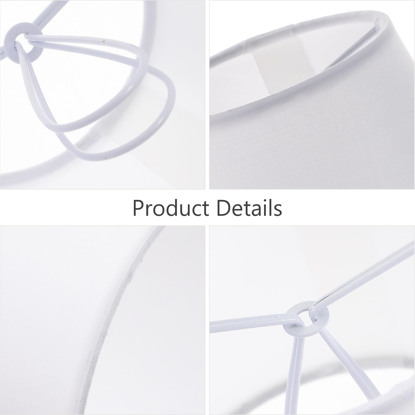 Clip On Lampshade - Adjustable Barrel Fabric Lamp Shade for Table Light Fixtures & Bulbs - Perfect for Bedside, Living Room, and Office Decor