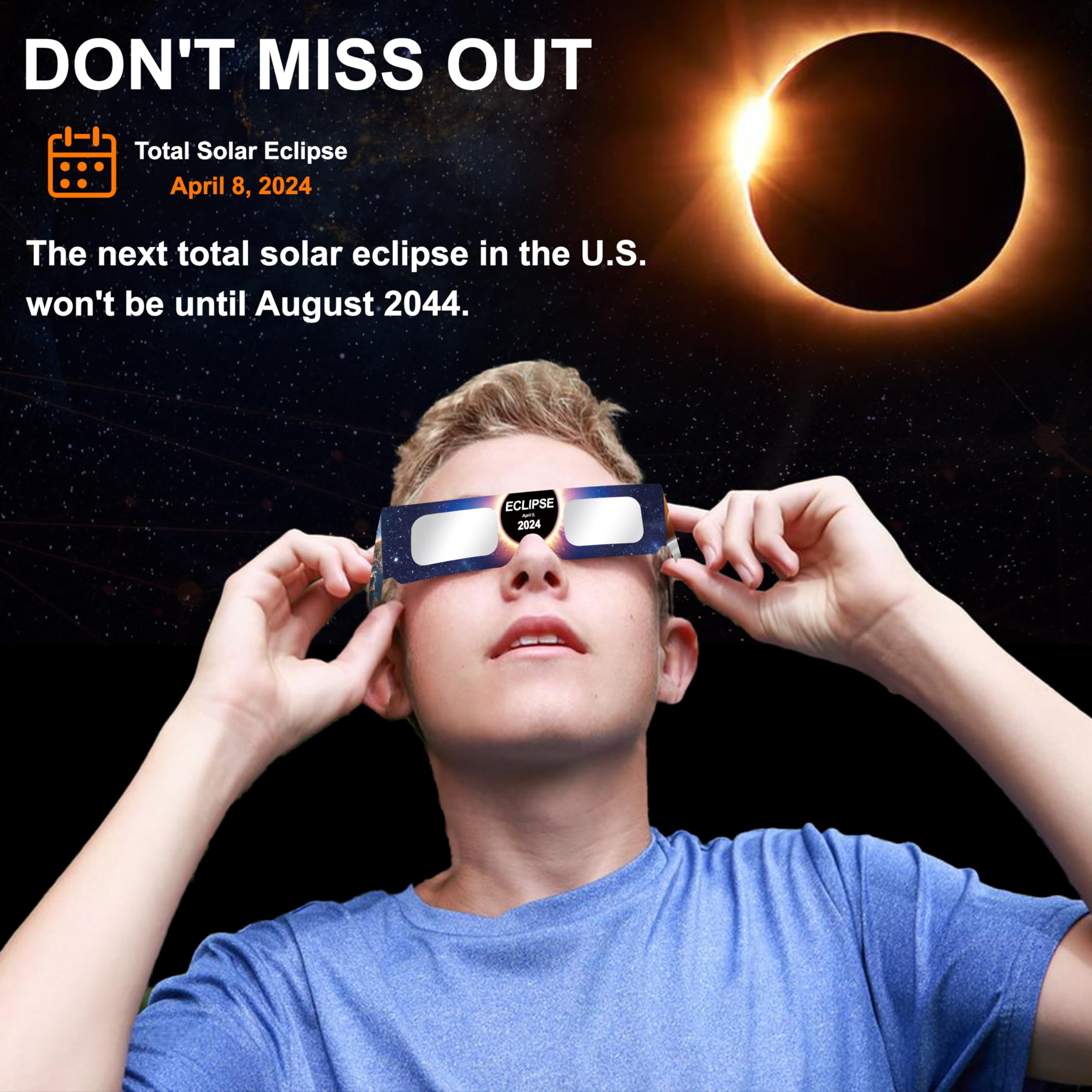 2024 Solar Eclipse Glasses - 6 Pack, AAS Approved & ISO Certified for Safe Sun Viewing - Outdoor Events & Astronomy