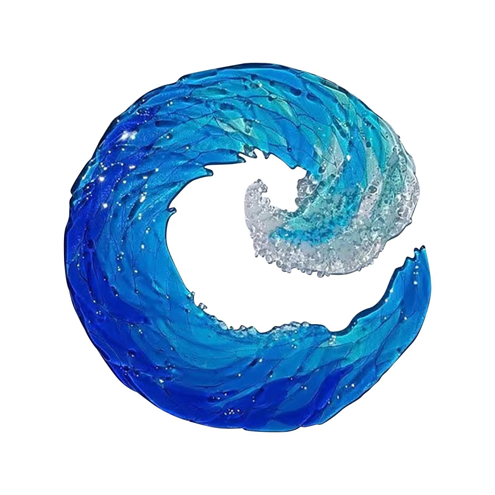 Ocean Wave Fused Acrylic Sculpture - Modern Coastal Home & Office Decor for Desk, Wall, or Shelf - Perfect for Beach House, Classroom, and Coastal-Themed Interior Design