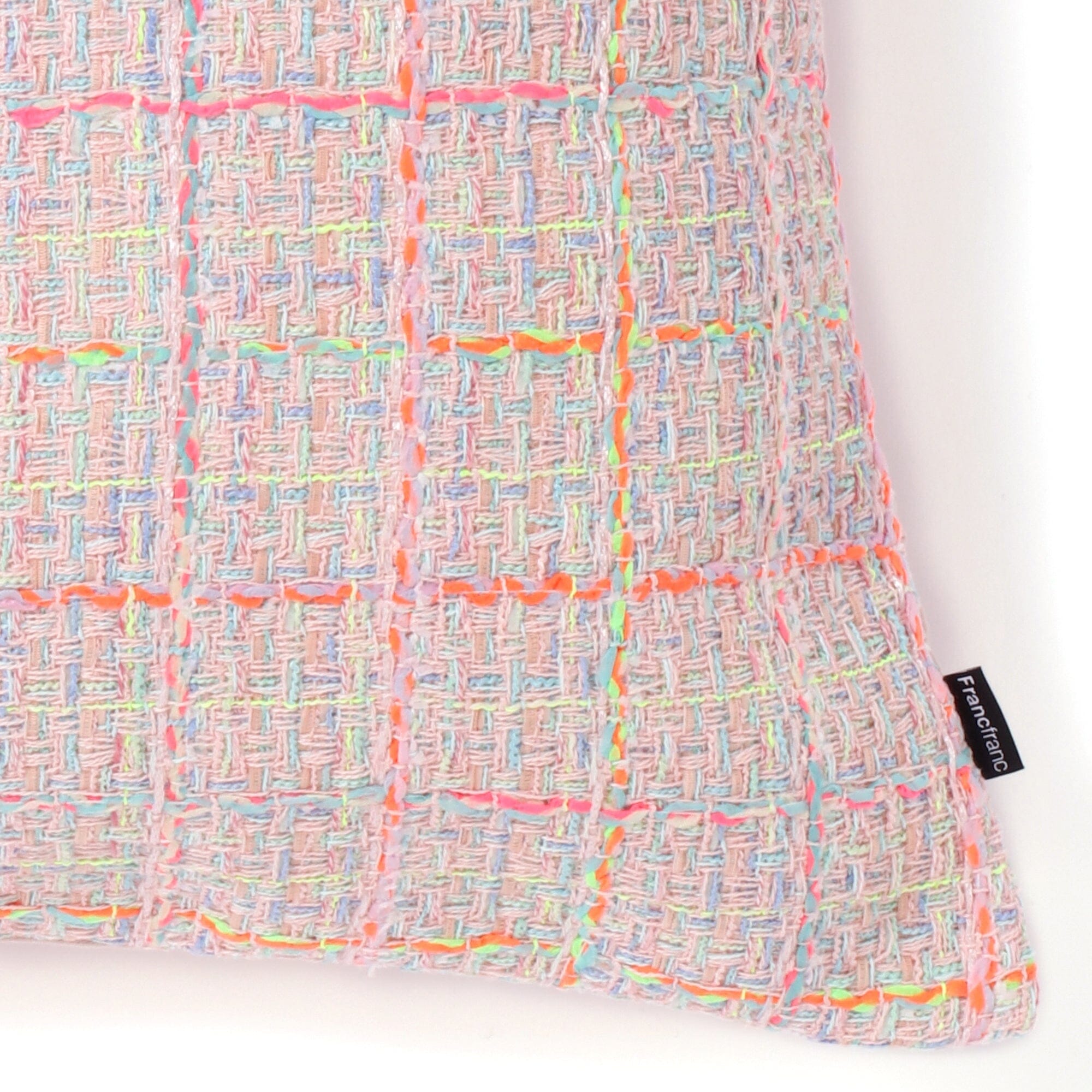 Luxury Tweed Cushion Cover 18x18 Inches - Soft Pink Decorative Pillow Case for Sofa, Bed, Chair - Home Decor & Living Room Accessories