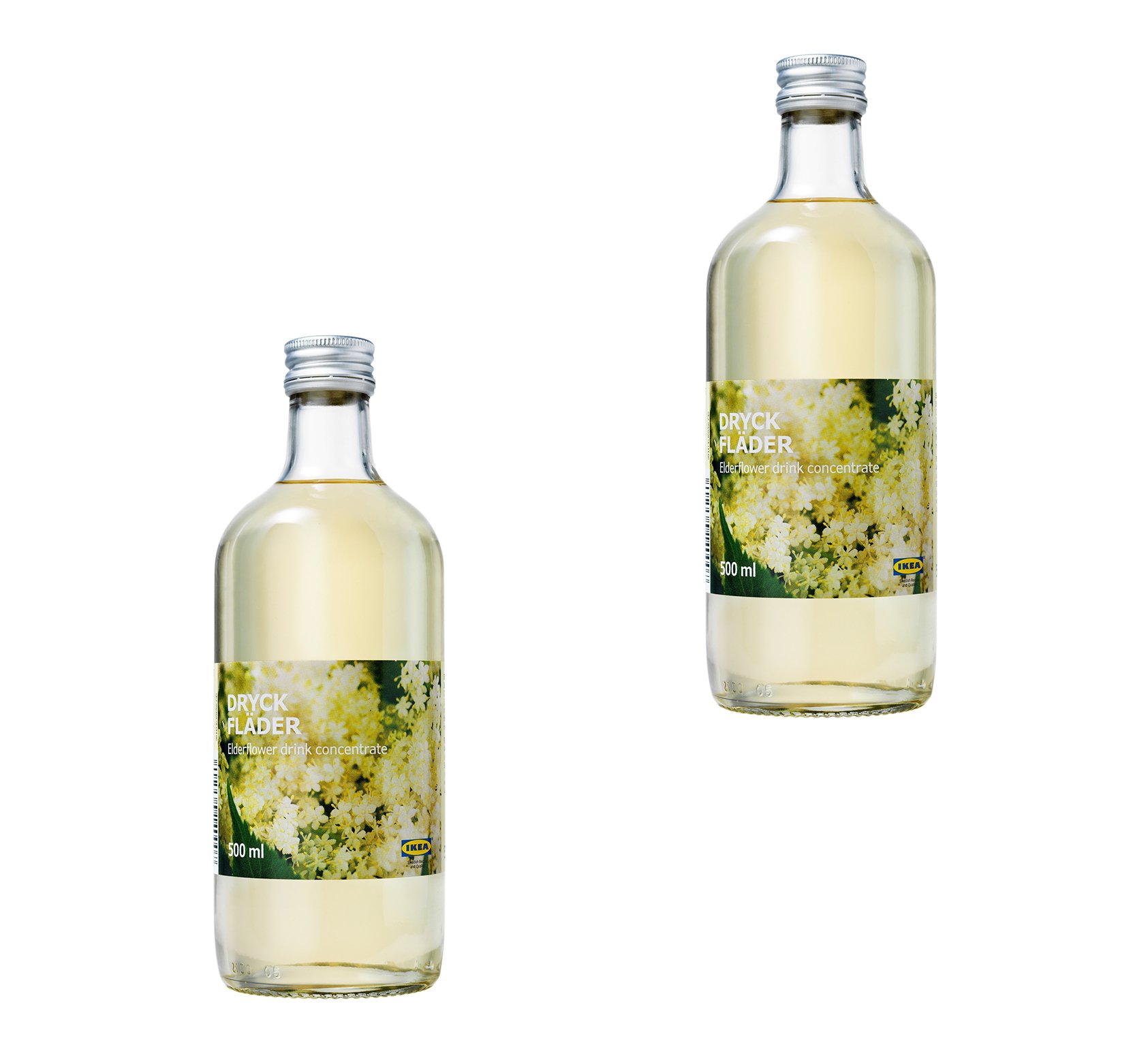 IKEA Elderflower Syrup - 16.9 oz European Drink Concentrate for Cocktails, Tea & Desserts - Natural Fruit Juice Sweetener (2-Pack) - Perfect for Summer Beverages, Baking & Mocktails