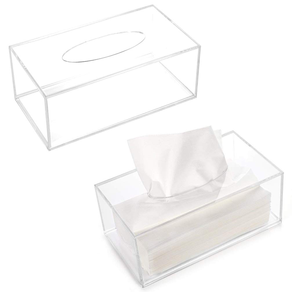 TOPBATHY Acrylic Tissue Box Holder - Modern Napkin Container for Living Room, Bedroom & Bathroom Decor - Simple & Stylish Home Decoration - Perfect for Sofa Side, Nightstand, or Vanity Organizer