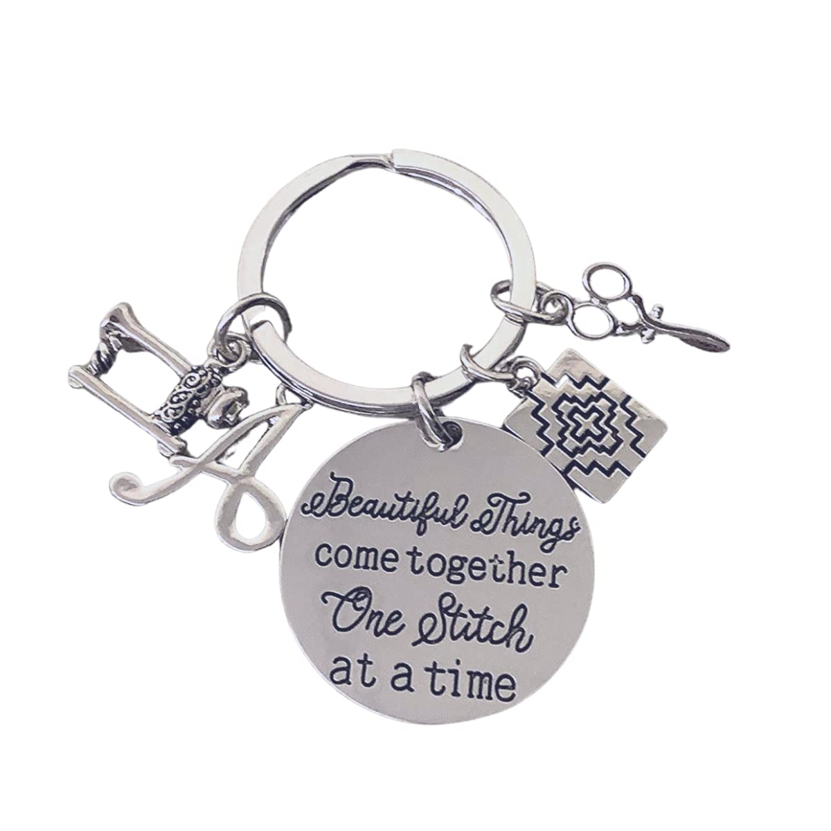 Quilting Keychain - Handmade Stitched Keyring for Quilters & Sewing Enthusiasts | Perfect Gift for Quilters, Sewing Lovers & Crafters | Use for Keys, Bags or as a Decorative Accessory