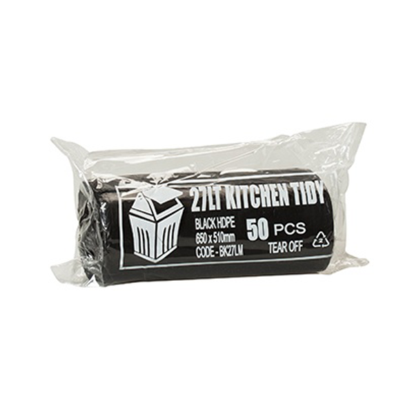 27L Black Trash Bags for Kitchen - Heavy Duty Garbage Bags, Odor Control, Perfect for Home, Office & Outdoor Use