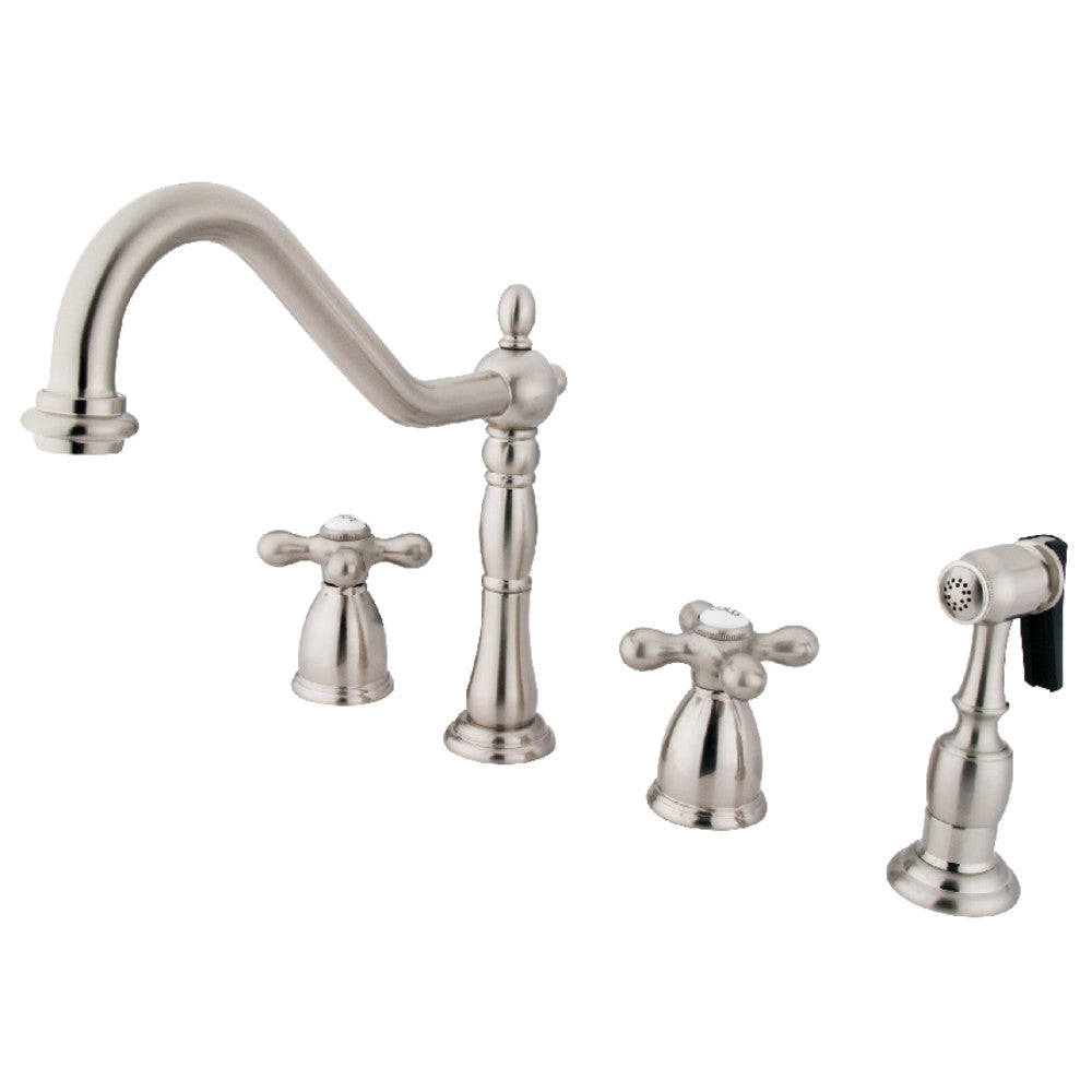 Kingston Brass KB1793AXBS Widespread Kitchen Faucet - High Arc Pull-Down Sprayer, Oil Rubbed Bronze Finish, 3-Hole Installation - Perfect for Modern Kitchens & Farmhouse Sinks