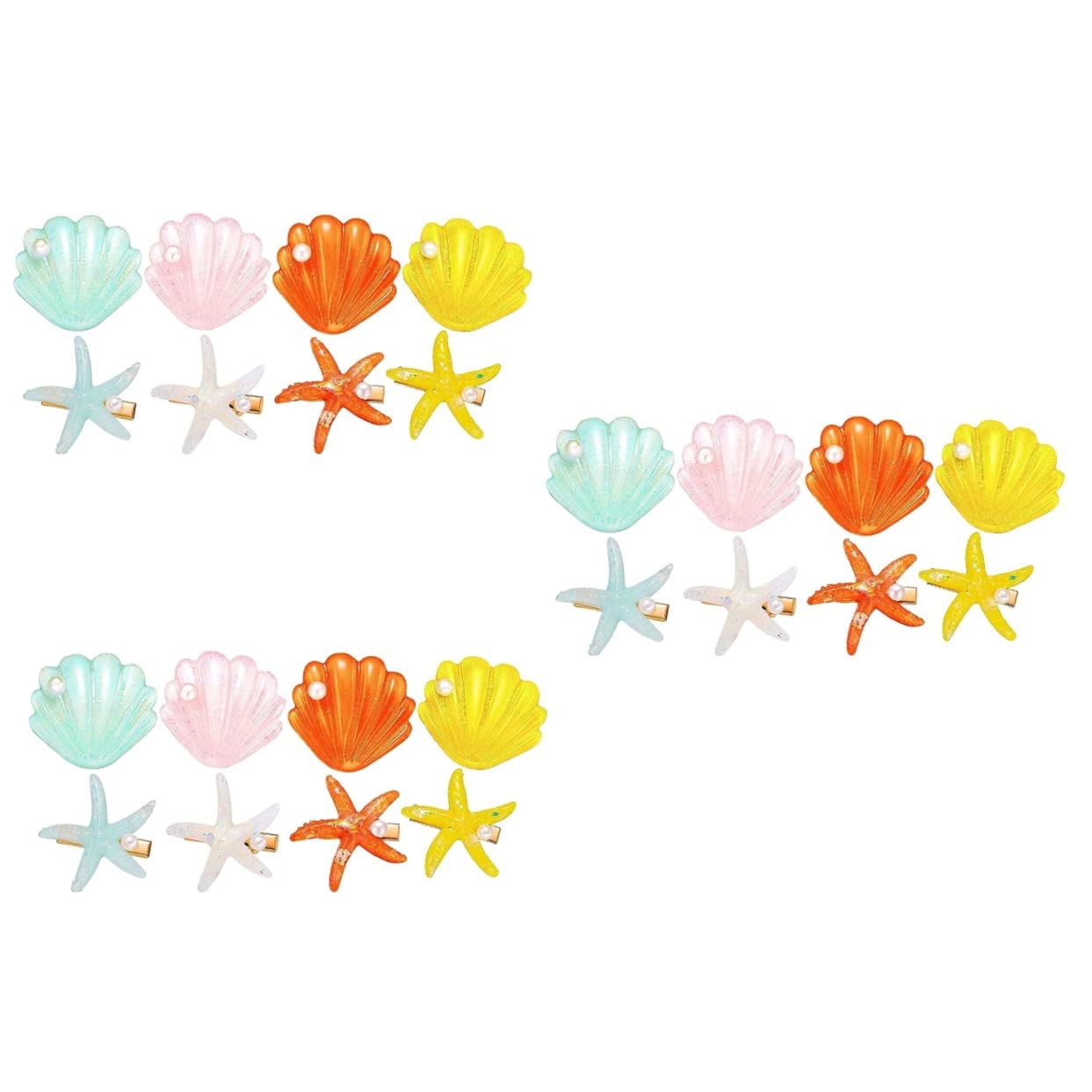Minkissy 3 Sets Girls Hair Barrettes - Mermaid Hair Clips, Seashell Hairpins for Kids, Unique Party Hair Accessories (8pcs x 3) - Perfect for Birthday Parties, Beach Vacations & Everyday Wear