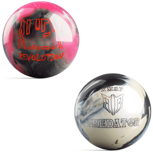 ELITE Alien Revolution & Predator XMax Professional Bowling Balls - 2 Ball Bundle for Strikes & Spares - Perfect for League Play & Tournament Bowlers