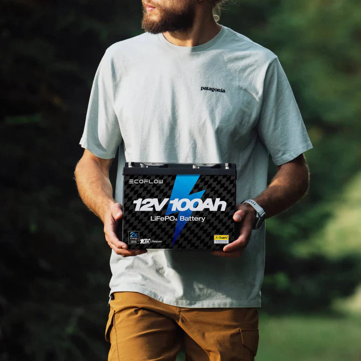 EcoFlow 12V 100Ah LiFePO4 Deep Cycle Lithium Battery - Perfect for RV, Marine, Solar Power Systems & Off-Grid Applications