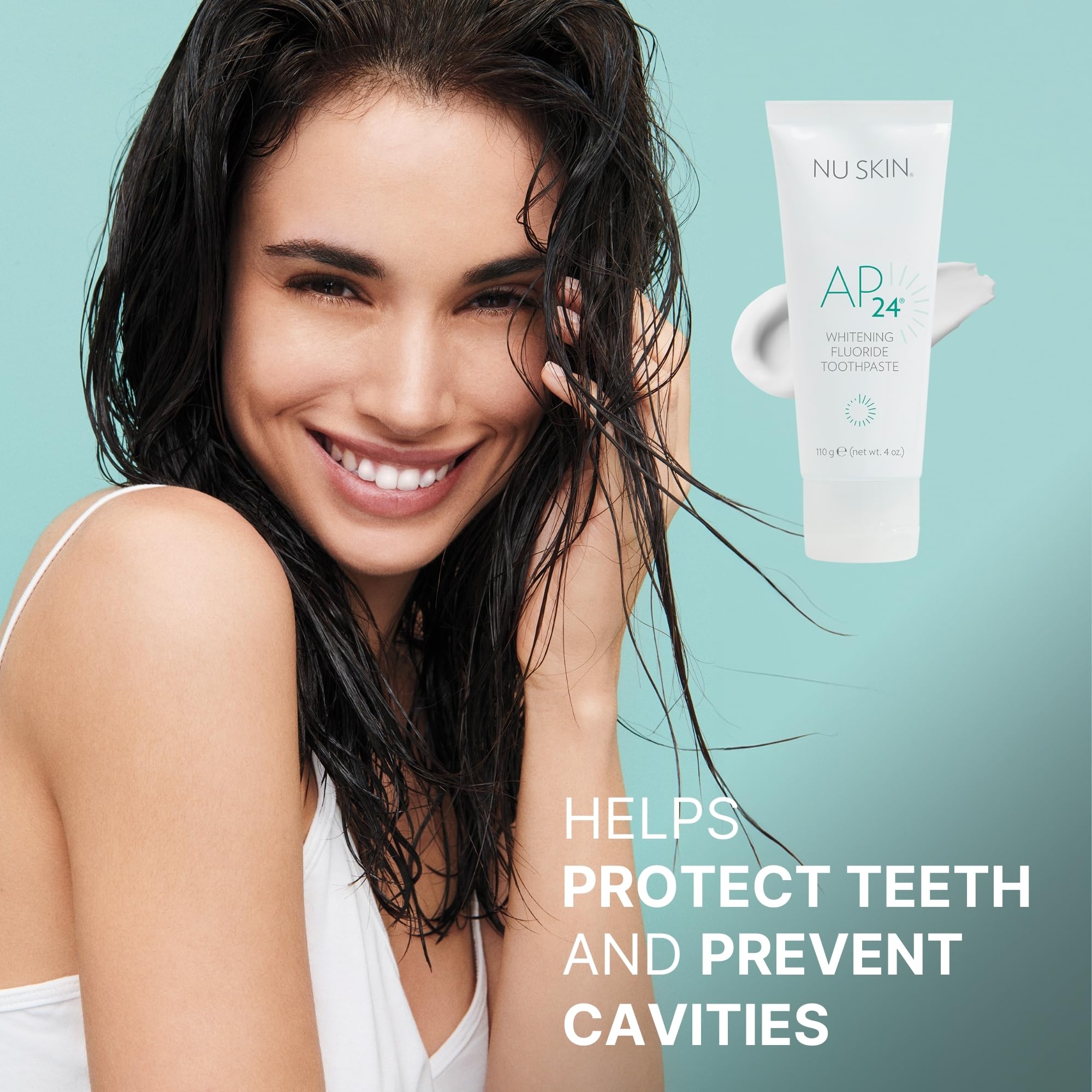 Nu Skin AP 24 Whitening Fluoride Toothpaste 4oz - Brightens & Whitens Teeth, Prevents Cavities with Vanilla Mint Flavor (1 Pack) - Perfect for Daily Oral Care & Stain Removal