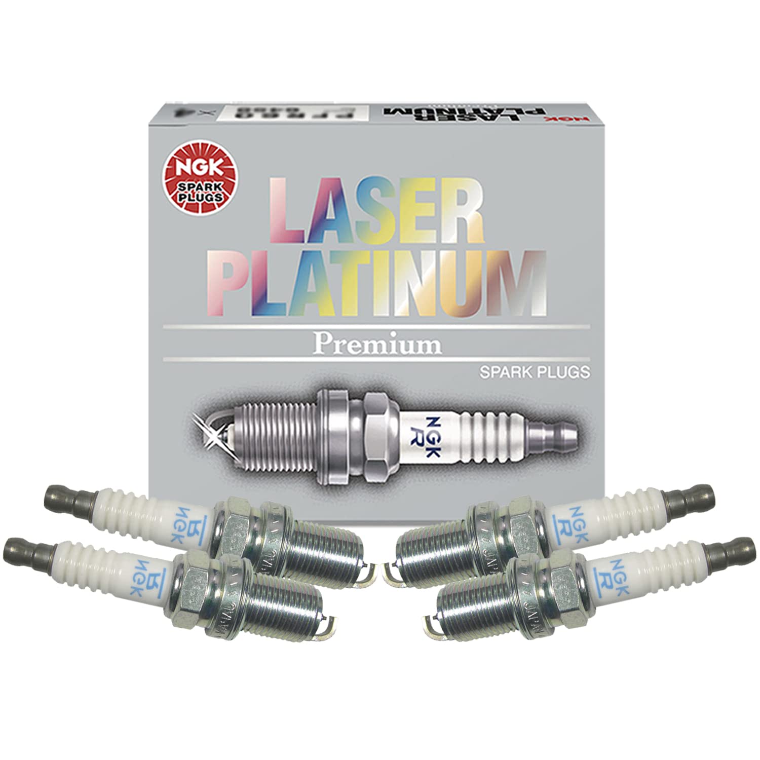 NGK Laser Platinum Spark Plugs - Set of 4 - Compatible with Dodge, Mercedes, Saab & Jeep - High Performance Ignition for Smooth Engine Start & Fuel Efficiency - Ideal for Daily Commuting & Off-Road Adventures