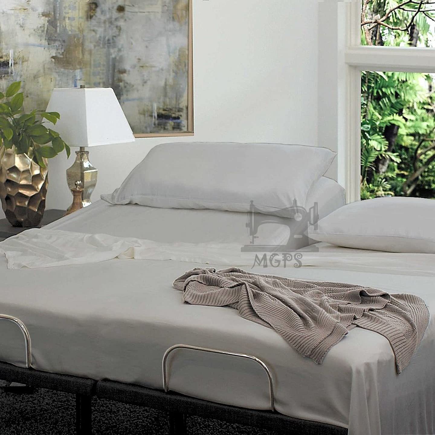 Luxury 800 Thread Count 100% Egyptian Cotton Split King Sheet Set for Adjustable Beds (34