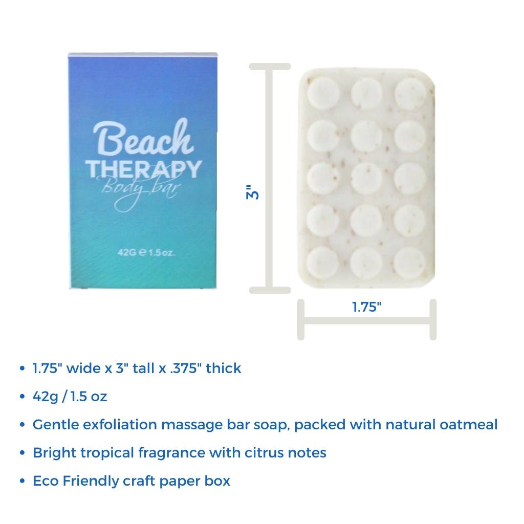 Beach Therapy Massage Bar Soap - 1.5oz Natural Moisturizing Body Soap for Relaxation & Skin Care | Perfect for Spa, Bath, and Travel