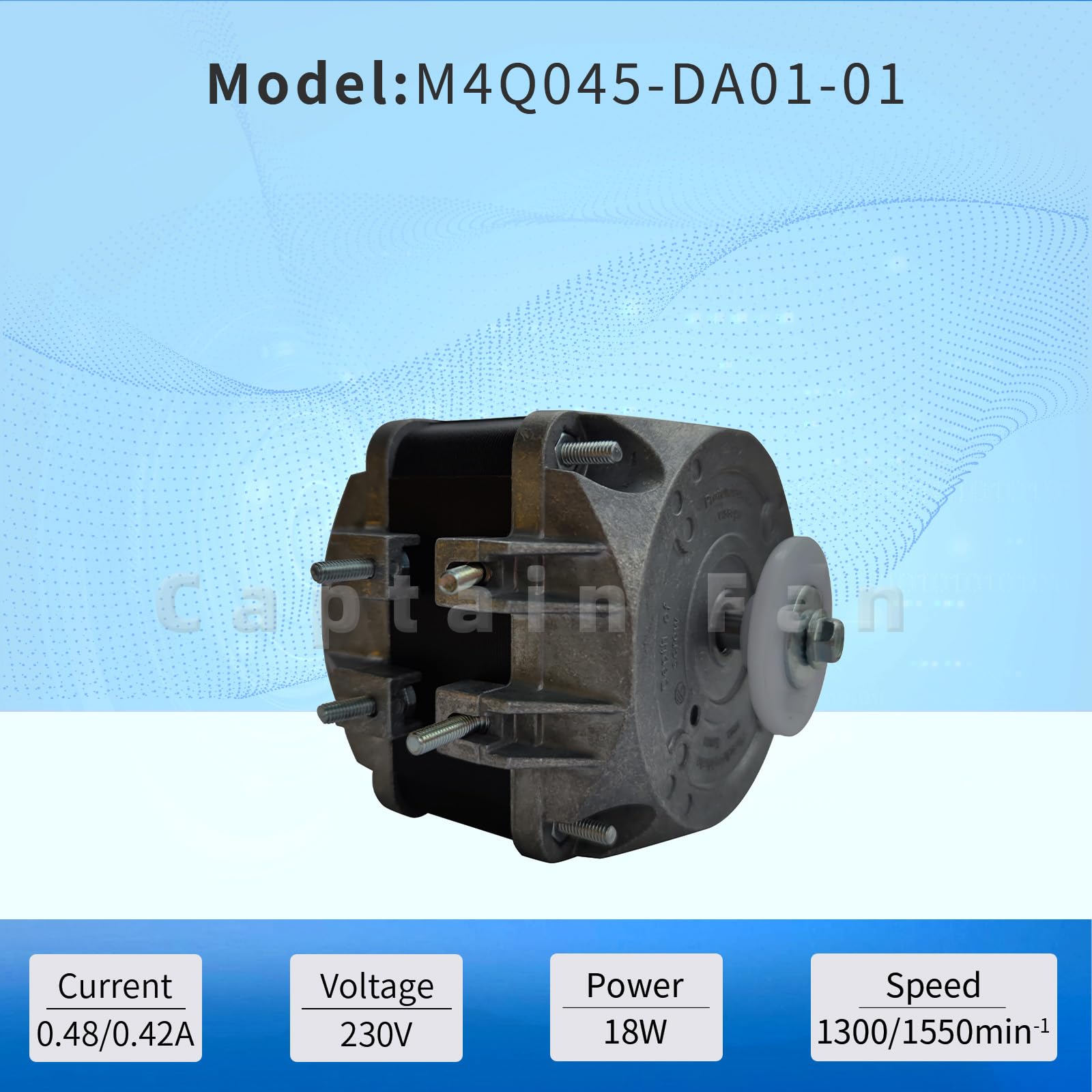 ebm-papst M4Q045-DA01-01 AC Fan Motor 230V 0.42mA 18W 50Hz/60Hz 1550RPM - High Performance Cooling Fan for HVAC, Electronics, and Industrial Equipment