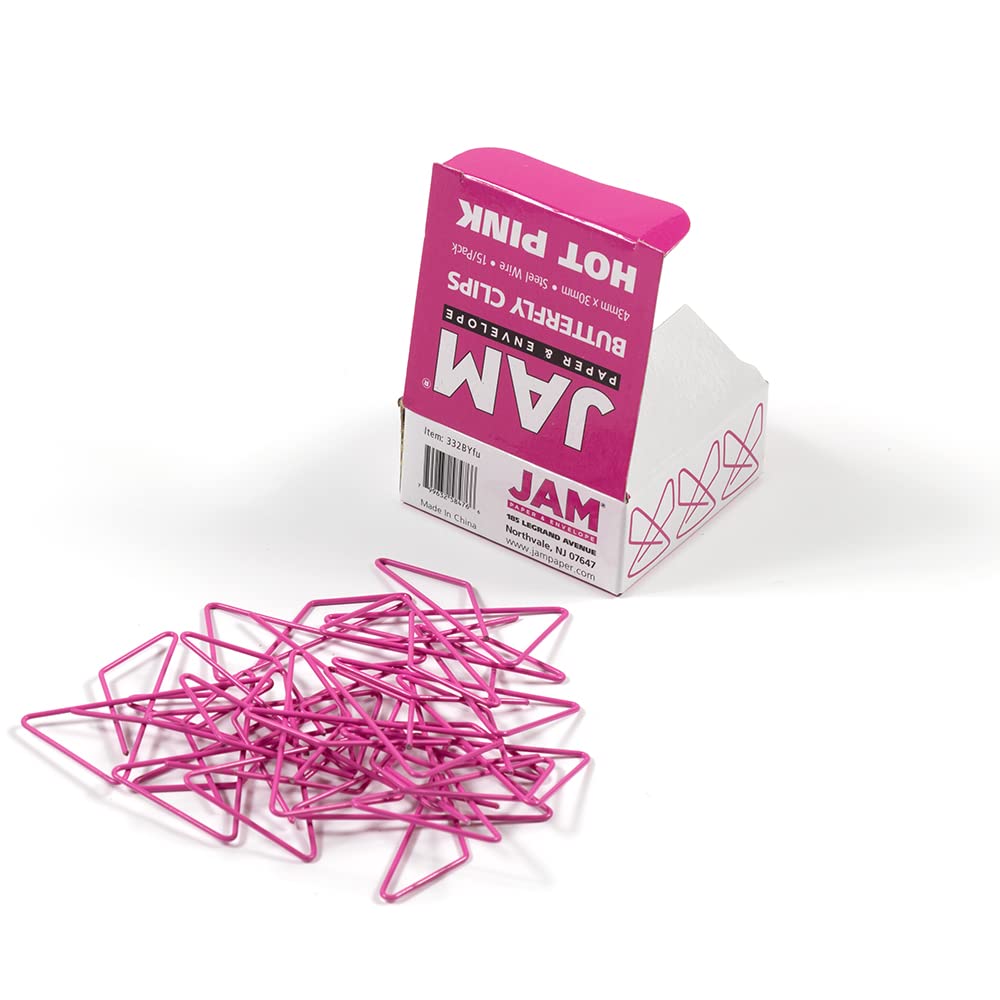 Colorful Butterfly Paper Clips - Pink Stationery Clamps for Office & School - 15 Pack - Perfect for Organizing Documents, Notebooks & Craft Projects