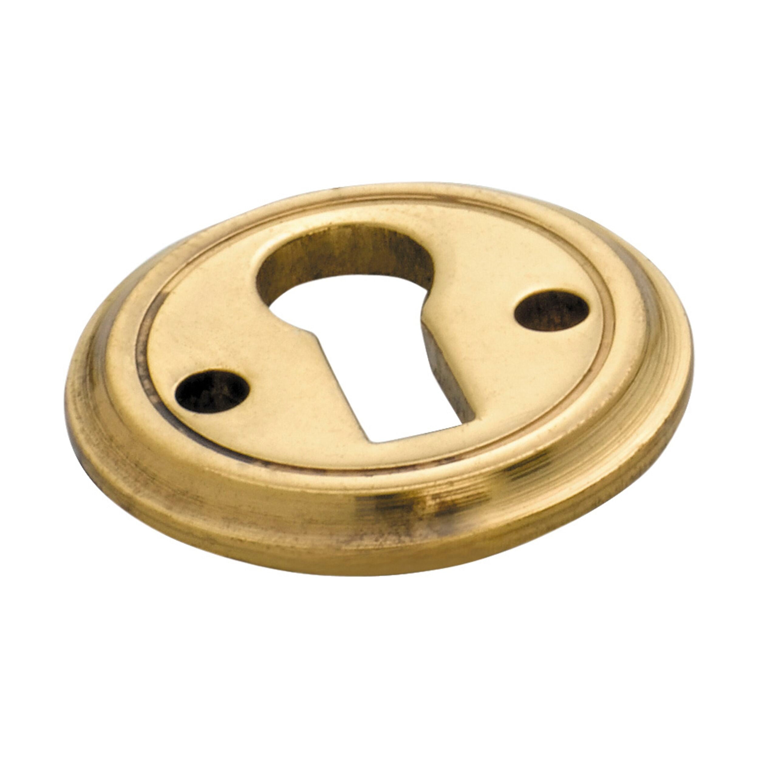 3818 Round Polished Brass Cupboard Escutcheon - 23mm Diameter - Vintage Cabinet Hardware for Kitchen & Bathroom Renovation