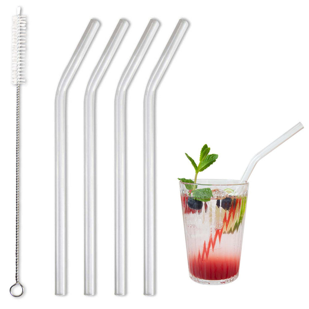 Eco-Friendly BarBaydos Glass Drinking Straws - Reusable, BPA-Free, Durable for Smoothies, Cocktails & Iced Coffee - Perfect for Home, Office & Travel Use