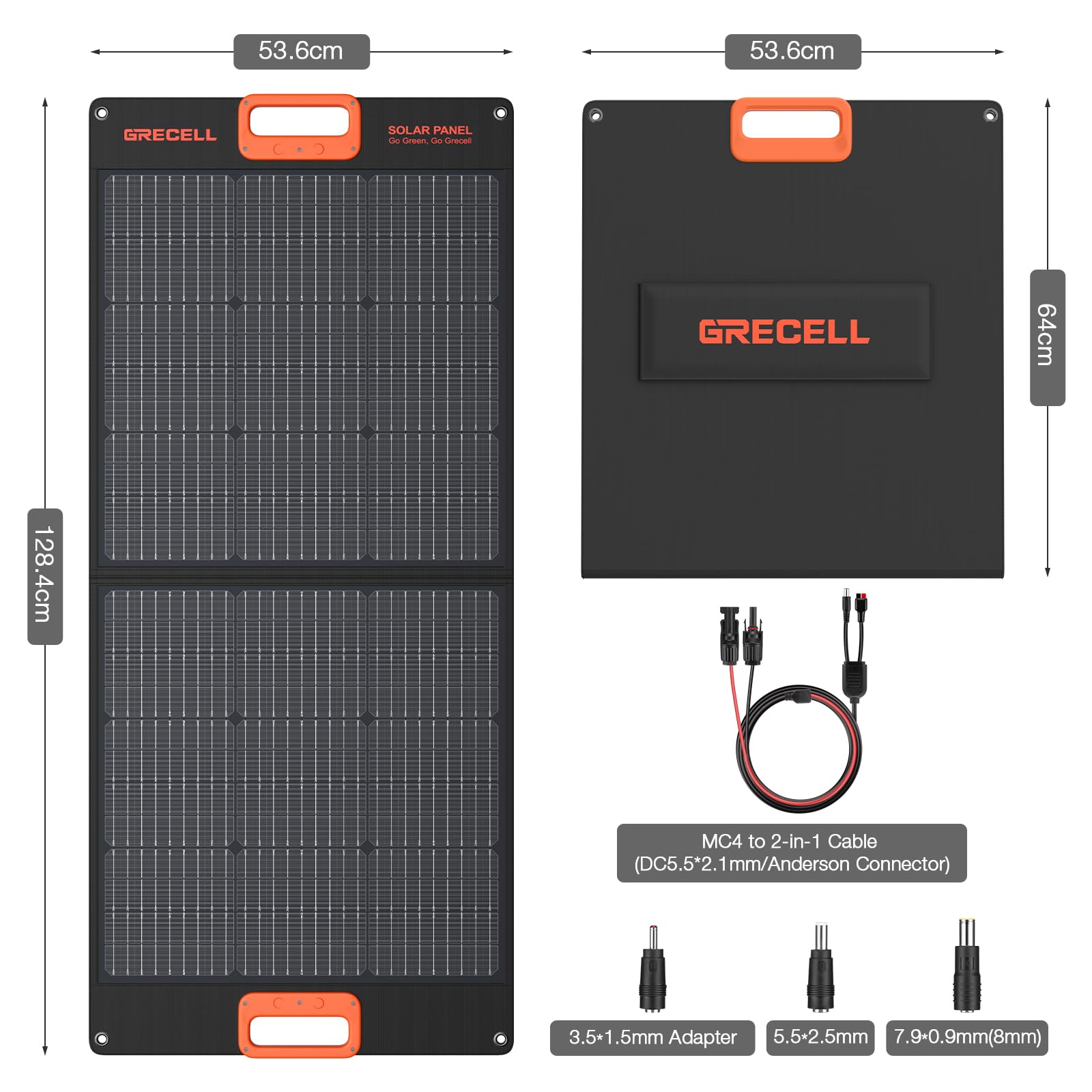 100W Portable Solar Panel for Power Station Generator - 20V Foldable Solar Charger with High-Efficiency Battery - Perfect for Outdoor Camping, Van Life, RV Trips & Emergency Power Supply