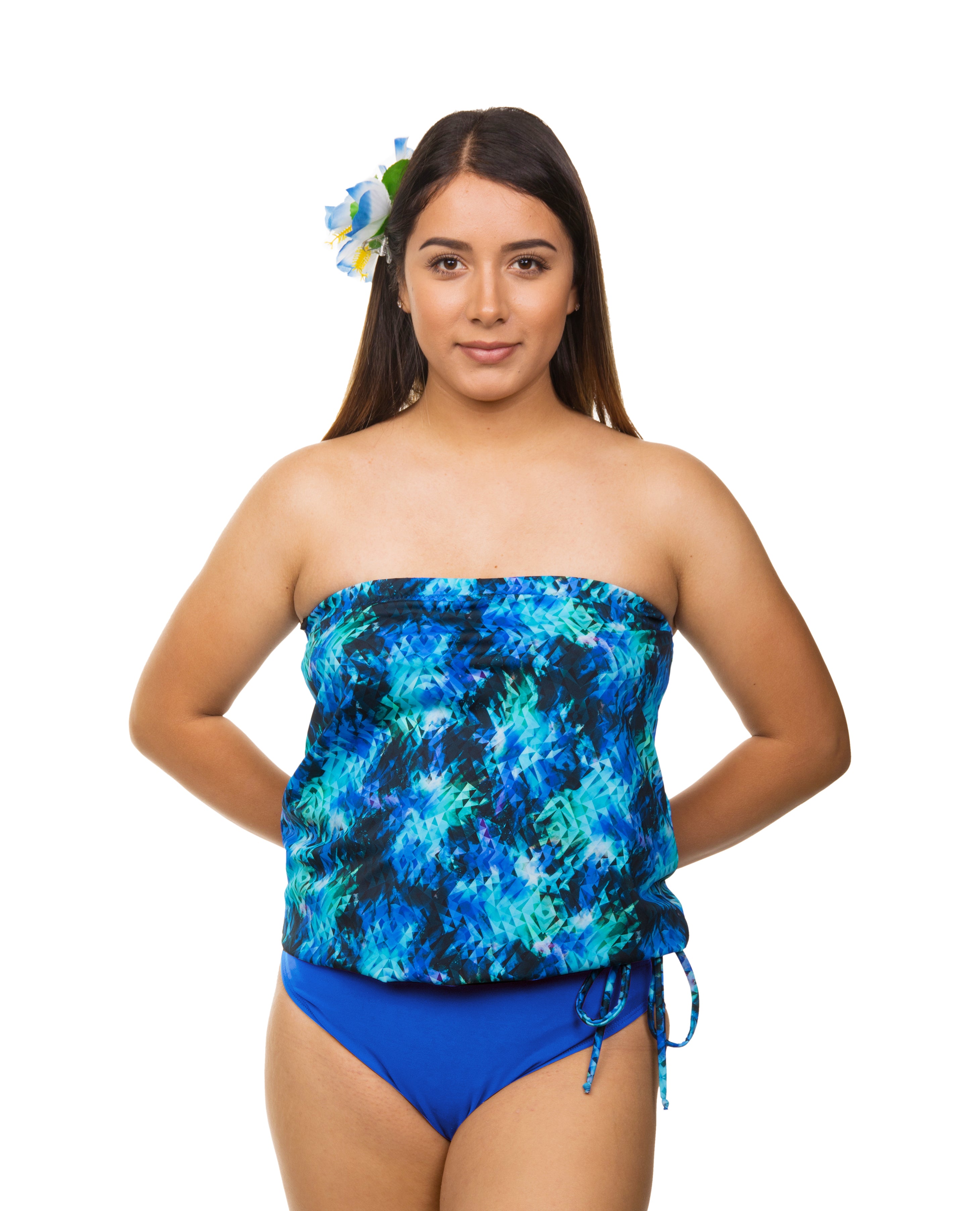 Stylish Bandeau Blouson with Jazzy Jewels - Elegant Women's Fashion Top for Parties & Evening Events