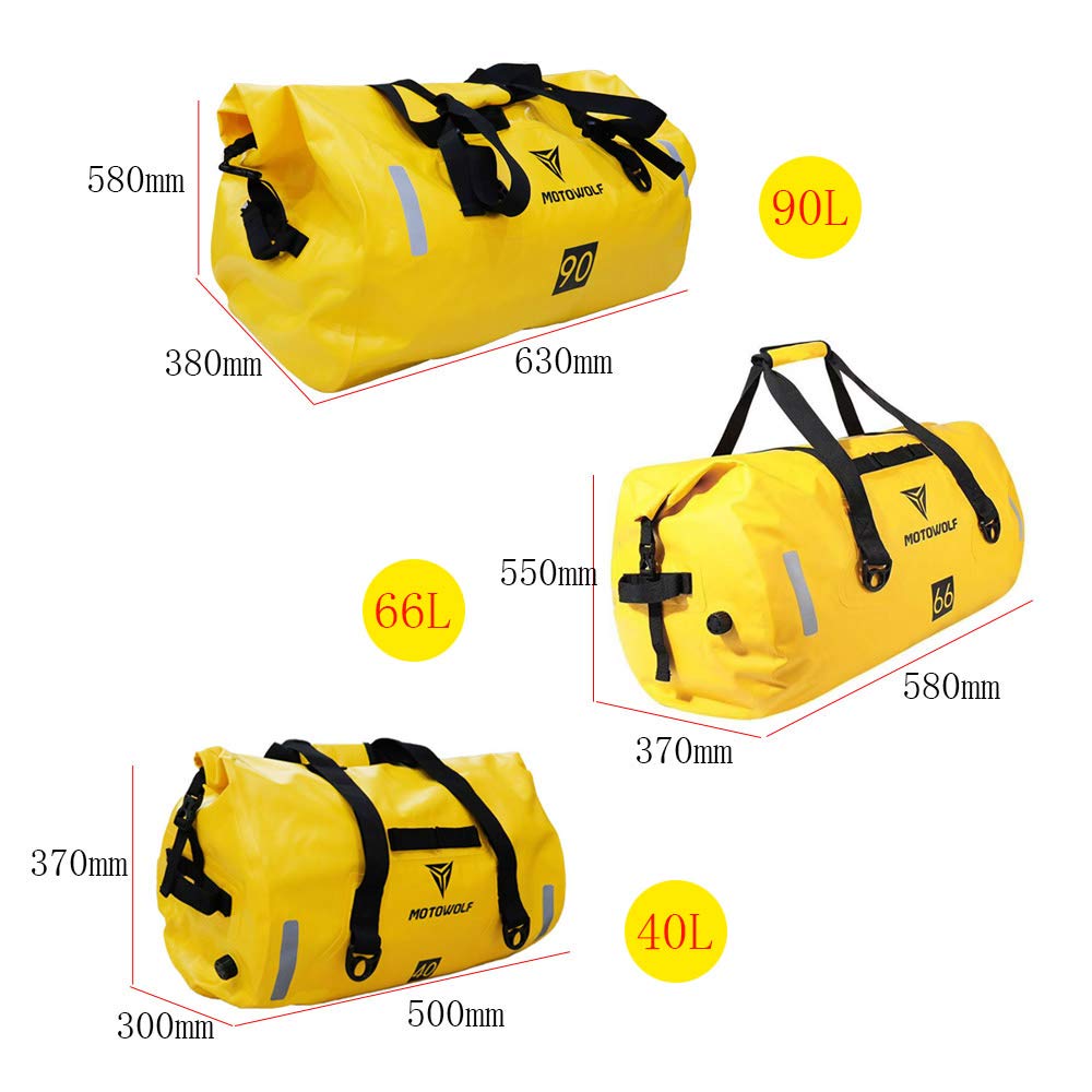 66L Waterproof Motorcycle Travel Bag - Multi-Function Rear Seat Tail Luggage with Shoulder Strap & Reflective Strips for Harley, Cruiser, Touring Bikes - Perfect for Road Trips, Camping & Commuting