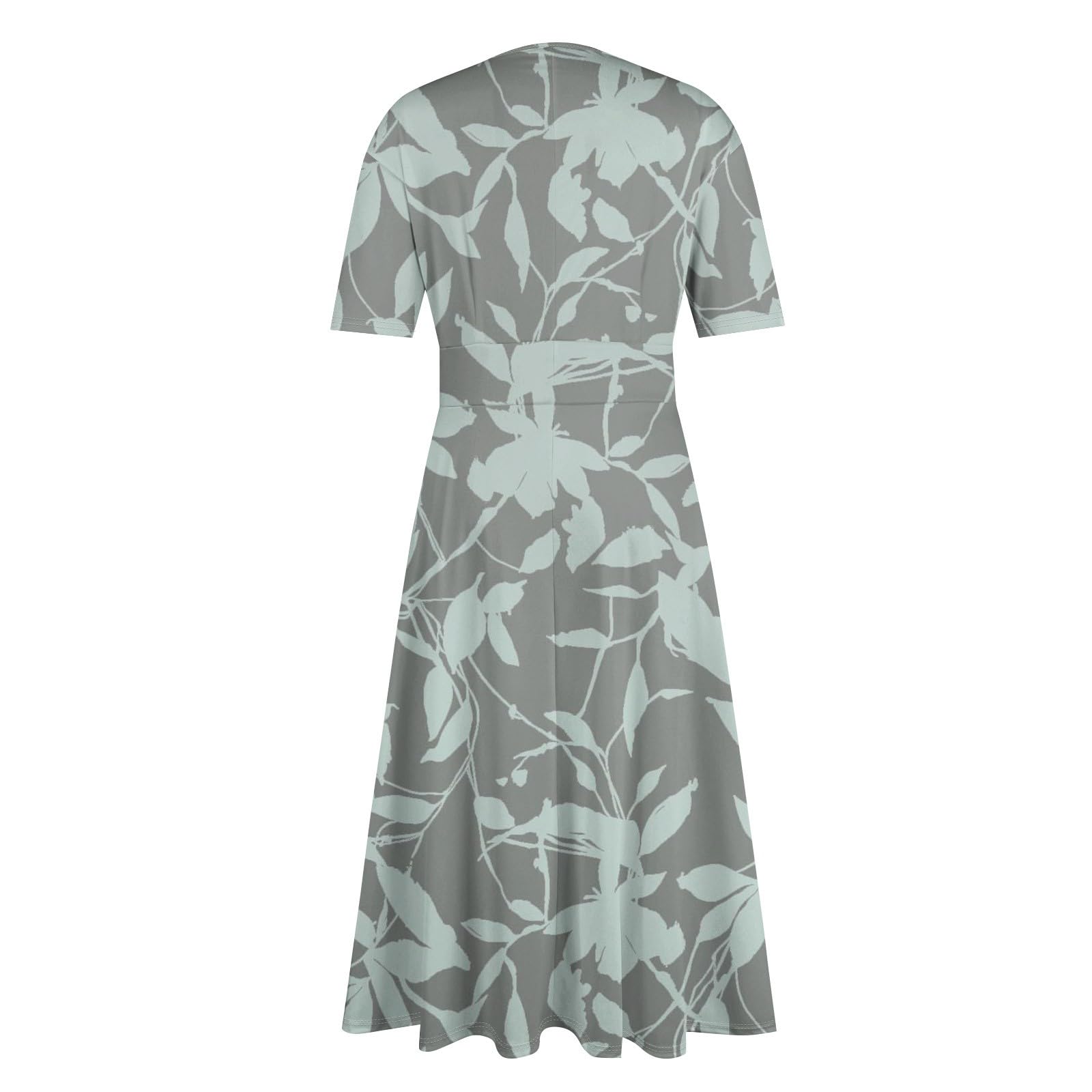 DOPOCQ Women's Summer Dresses 2024 - Floral Short Sleeve V-Neck High Waist Swing Maxi Dress for Beach, Wedding, Party & Casual Wear
