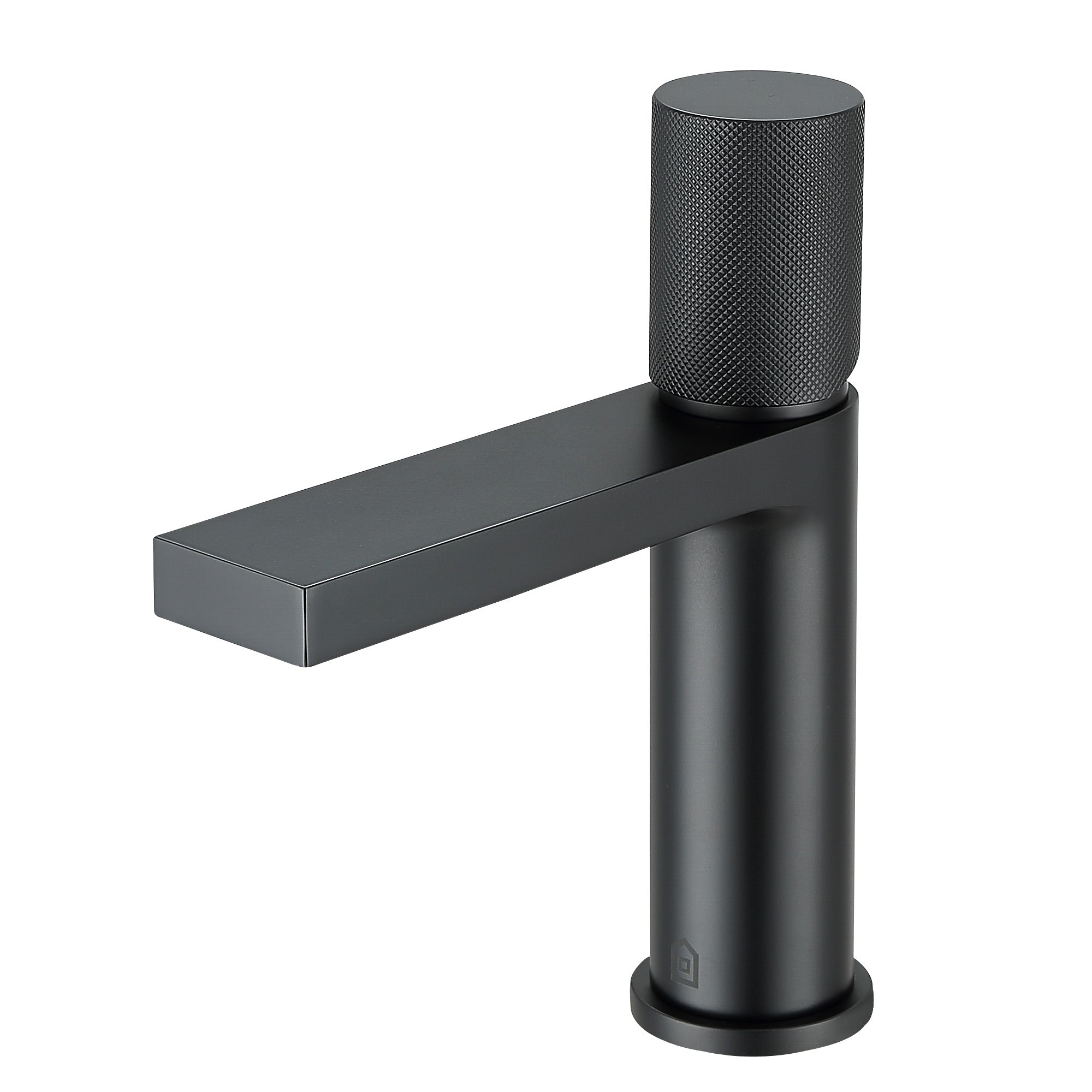 Ancona Isla Matte Black Single Handle Bathroom Faucet - Modern Waterfall Spout for Sink Vanity, Powder Room & Guest Bath Decor