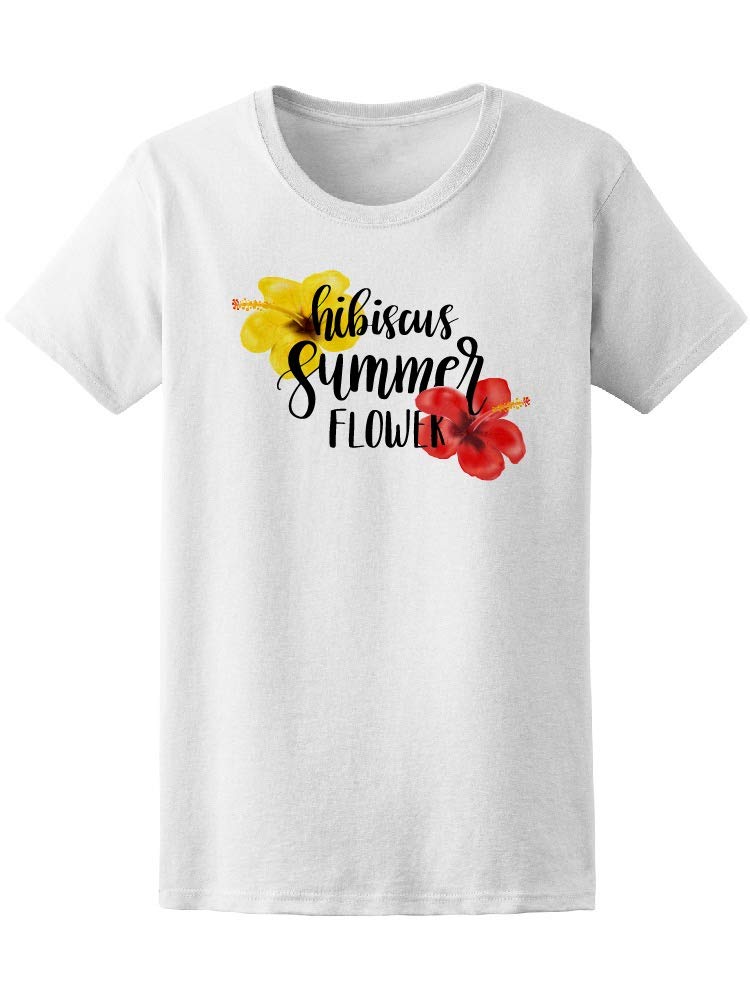 Red and Yellow Hibiscus Flowers Women's T-Shirt - Soft Cotton Casual Tee for Summer Outfits and Beach Vacations